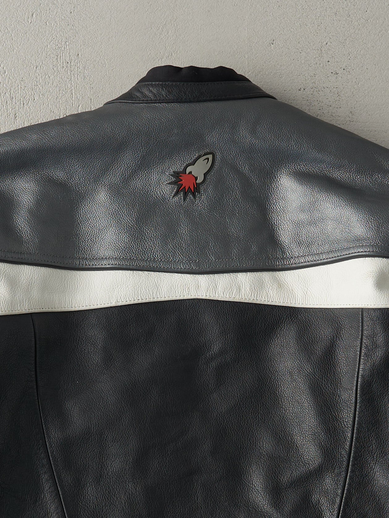 Vintage 90s Black and Grey Joe Rocket Leather Biker Jacket (L)