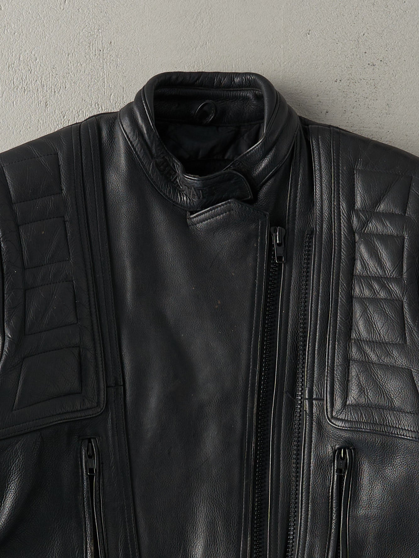 Vintage 90s Black Belstaff Leather Biker Jacket (XS)