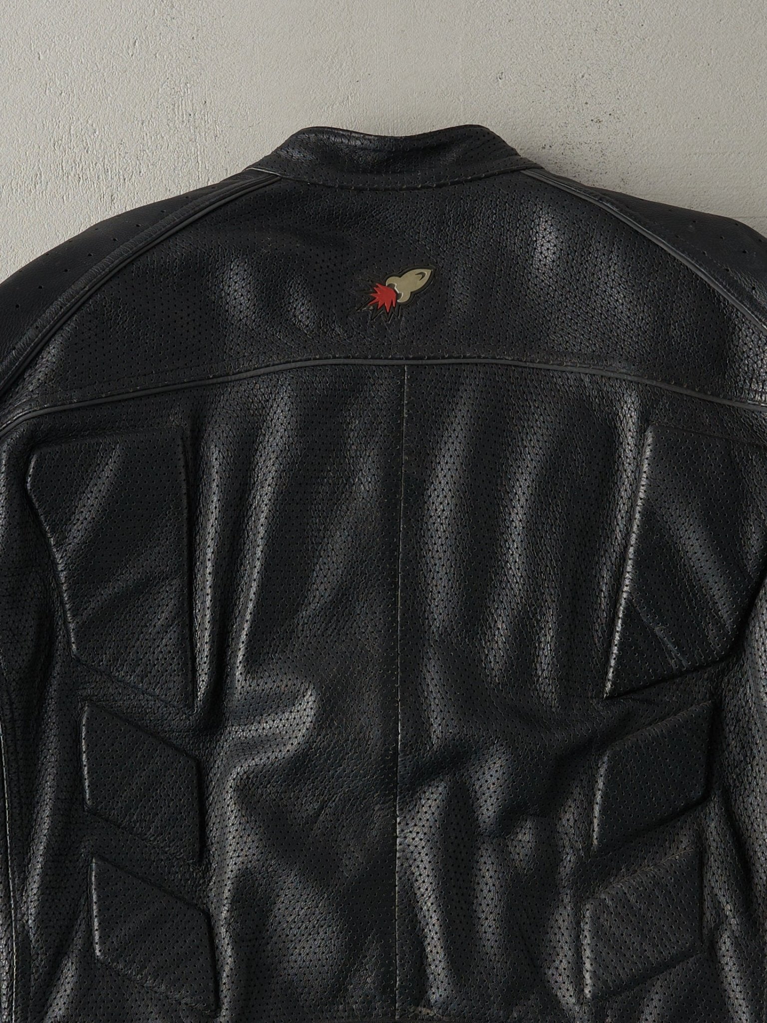 Vintage 90s Black Joe Rocket Perforated Leather Biker Jacket (L)