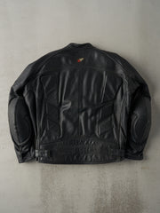 Vintage 90s Black Joe Rocket Perforated Leather Biker Jacket (L)