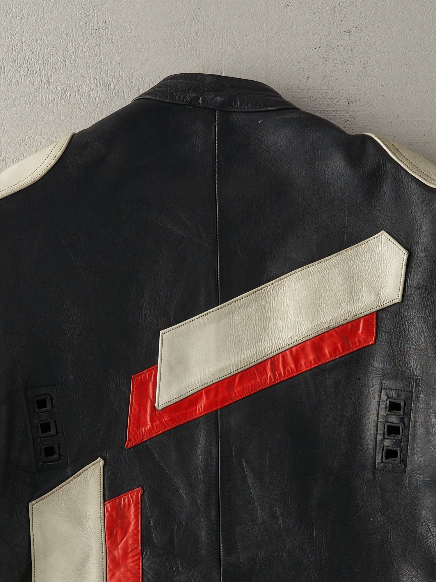 Vintage 90s Black and White Joe Rocket Leather Biker Jacket (S/M)