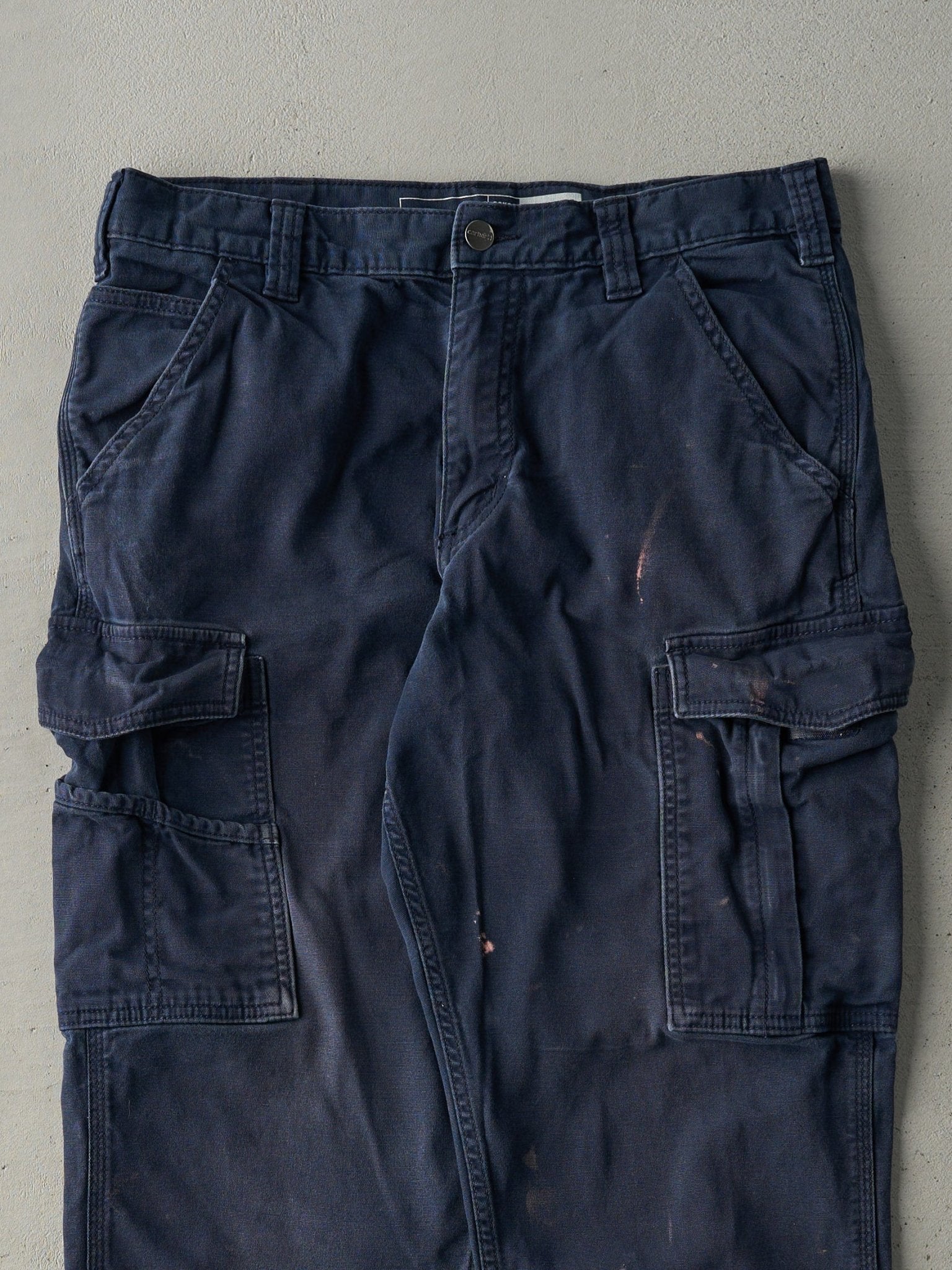 Vintage Y2K Navy Relaxed Fit Carhartt Cargo Work Pants (32x31.5)