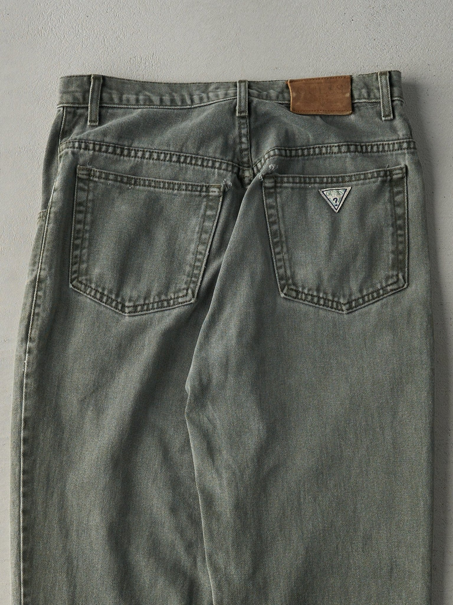 Vintage 90s Olive Green Guess Denim Pants (31x32.5)