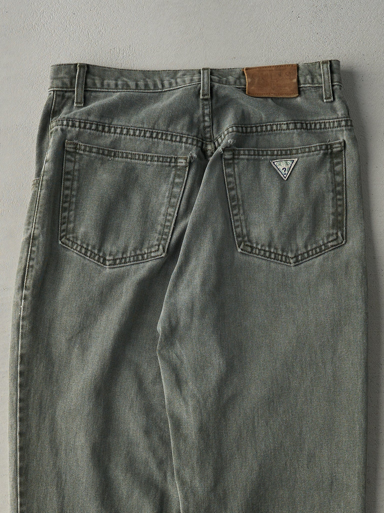 Vintage 90s Olive Green Guess Denim Pants (31x32.5)