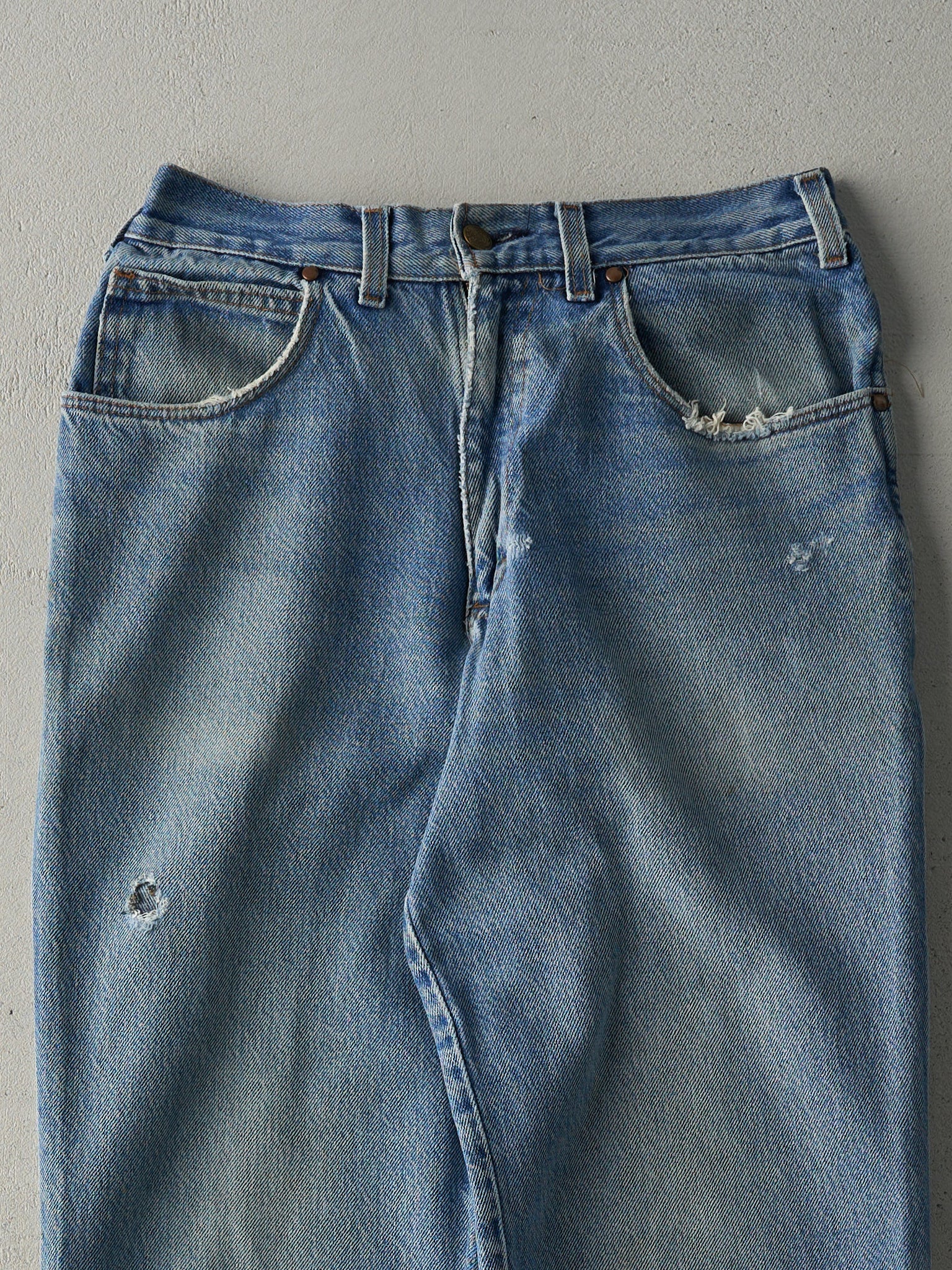 Vintage 80s Light Wash Distressed Jeans (29x30)