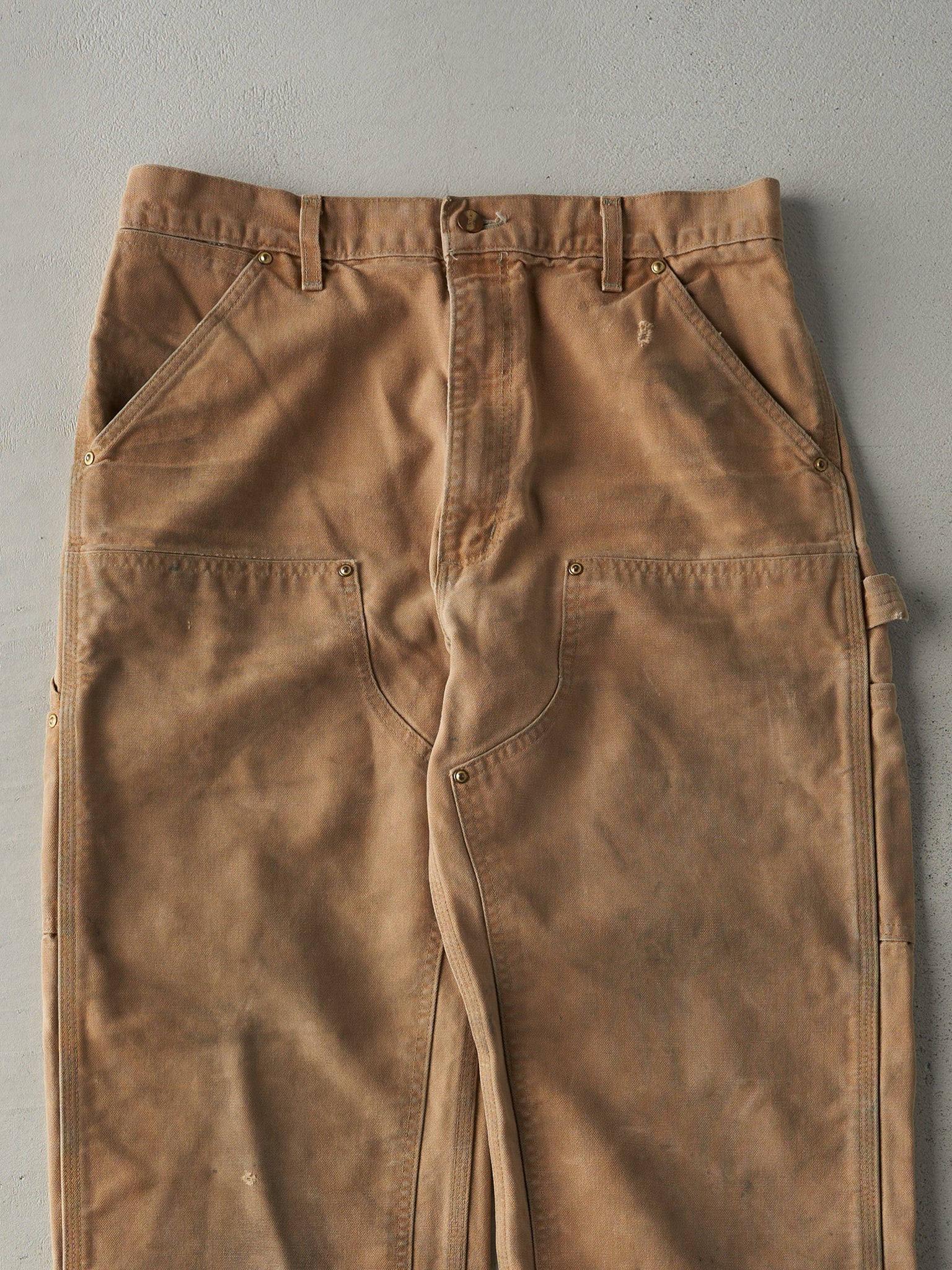 Vintage 90s Beige Carhartt Double Knee Carpenter Pants (32x33)