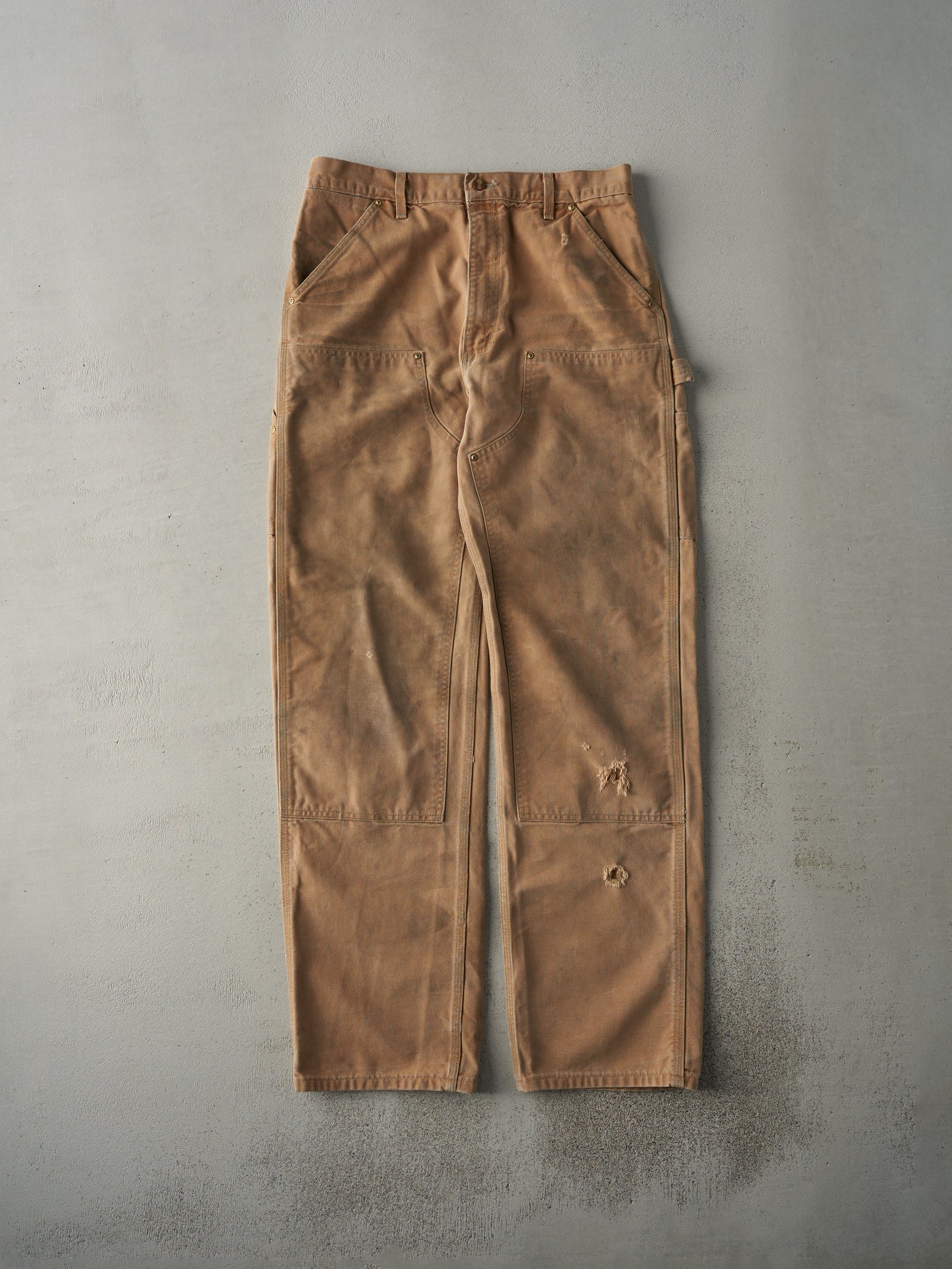 Vintage 90s Beige Carhartt Double Knee Carpenter Pants (32x33)