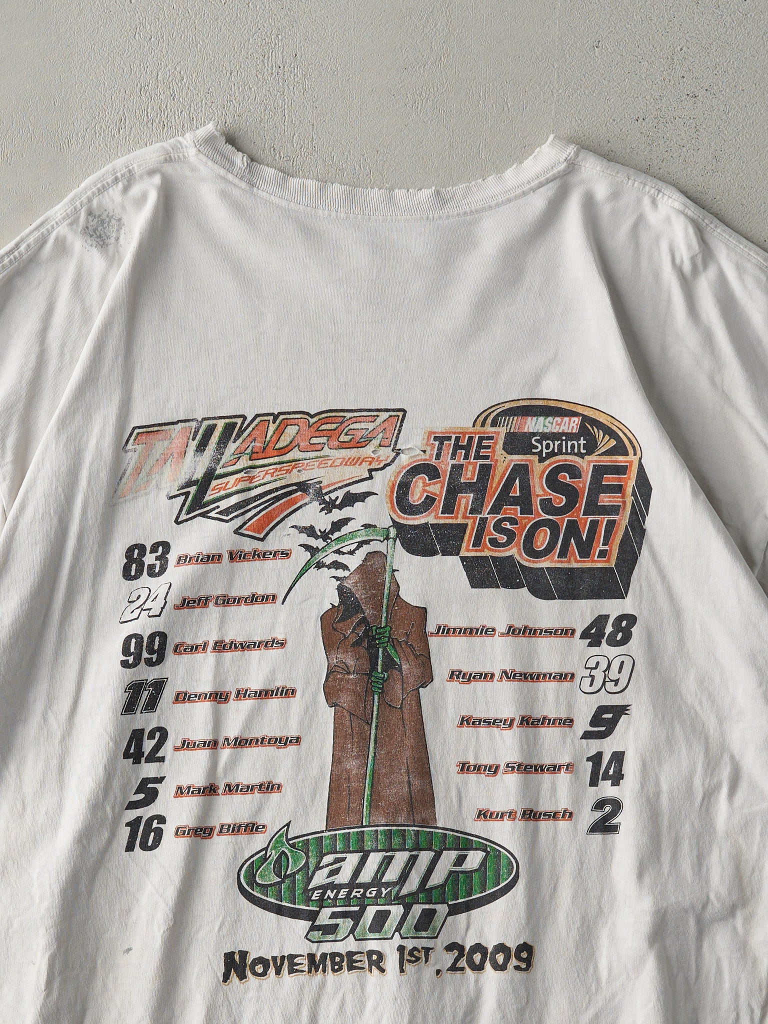 Vintage 09' White AMP 500 Energy Nascar Racing Tee (L)