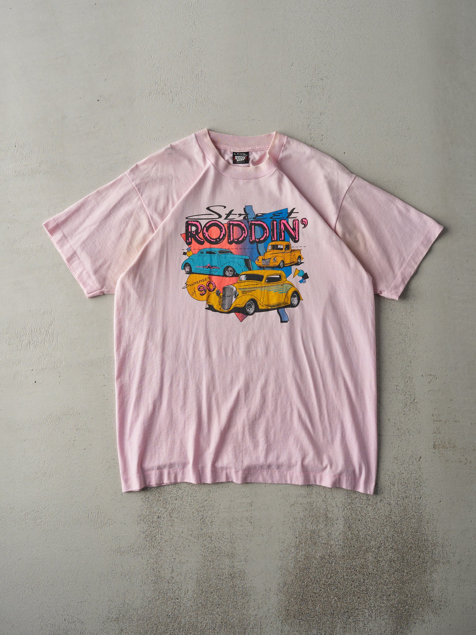 Vintage 90' Baby Pink Street Roddin' Single Stitch Tee (M)