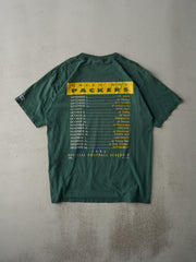 Vintage 95' Forest Green Green Bay Packers Season Schedule Tee (L)