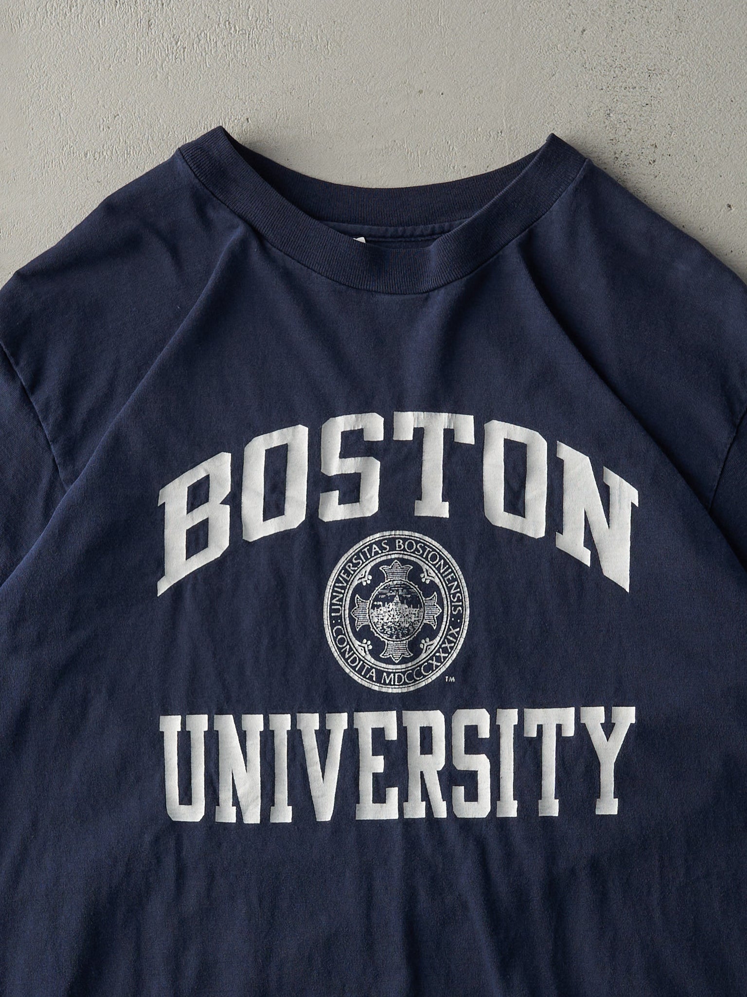 Vintage 90s Navy Blue Boston University Tee (M)