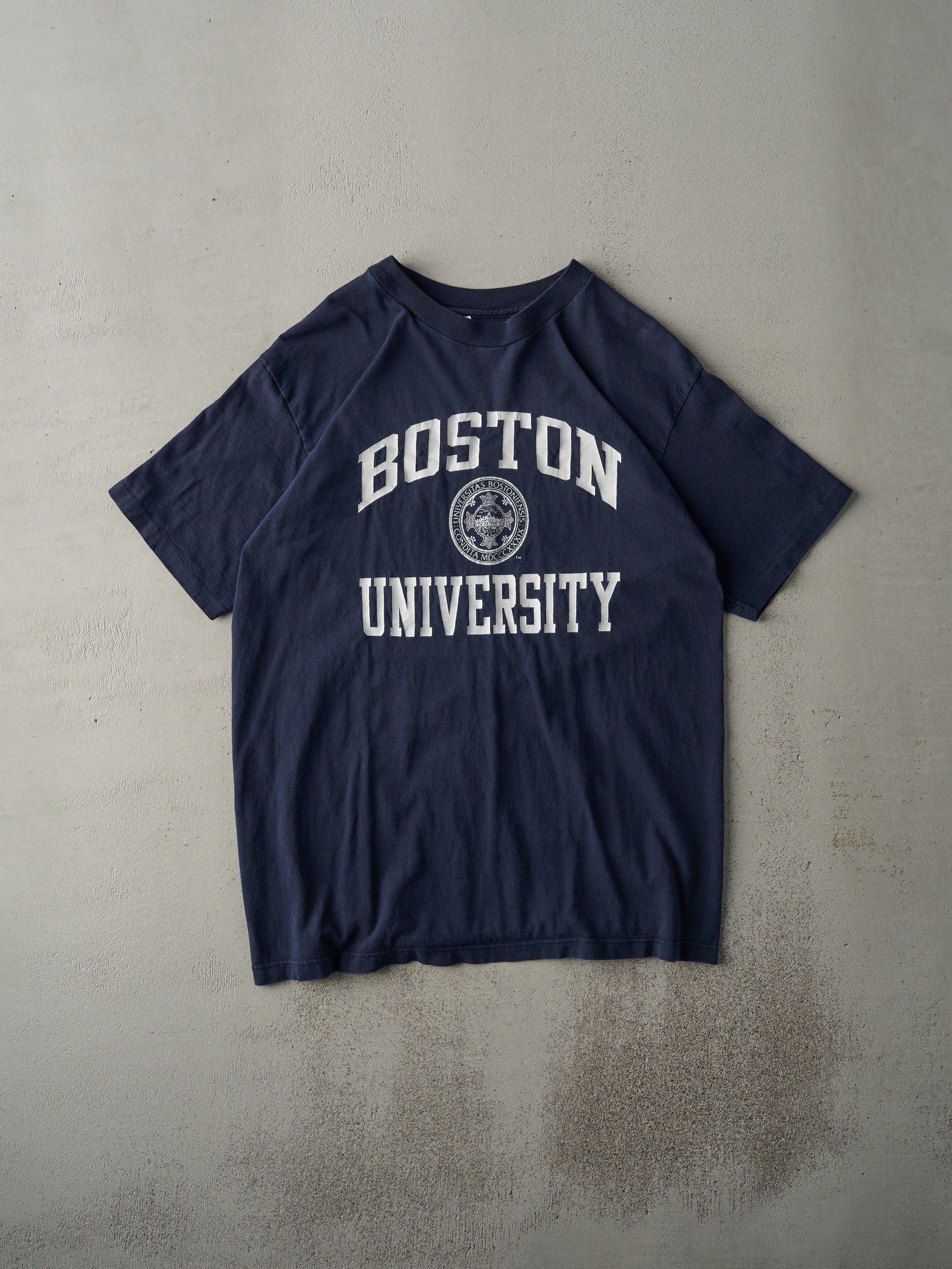 Vintage 90s Navy Blue Boston University Tee (M)