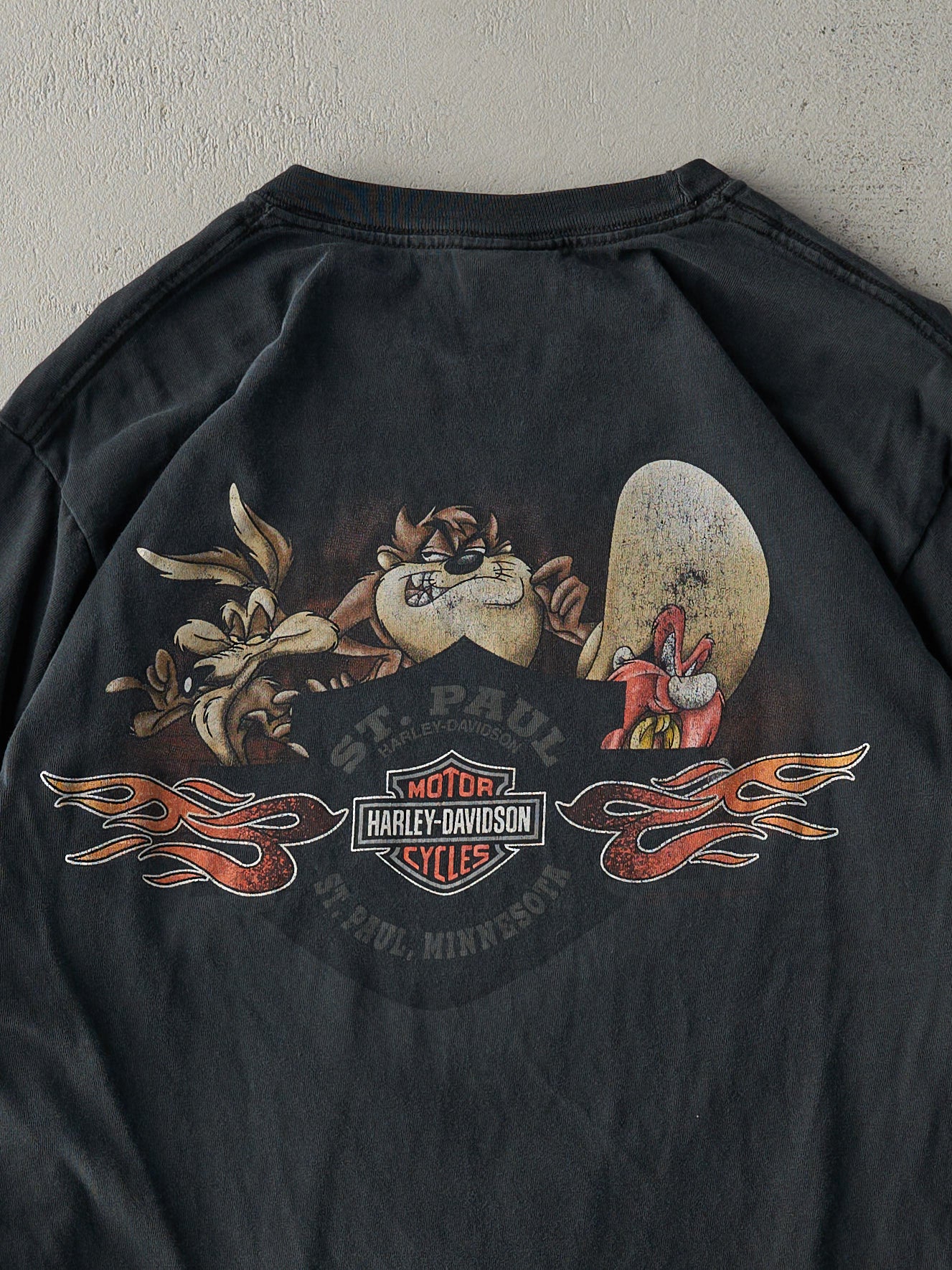 Vintage Y2K Black St. Paul Minnesota Harley Davidson x Looney Tunes Long Sleeve (S)