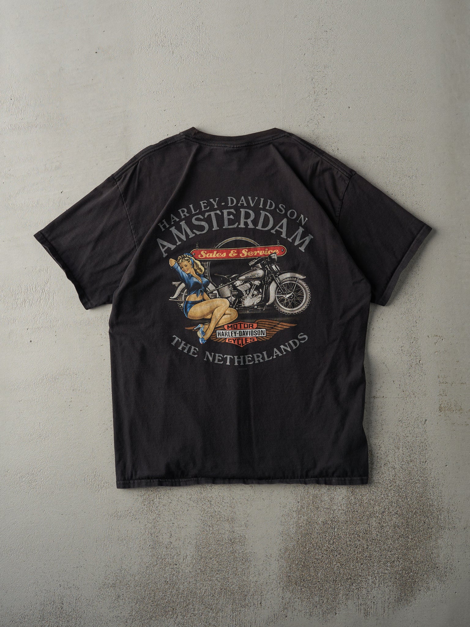 15' Black Amsterdam Harley Davidson Tee (M)