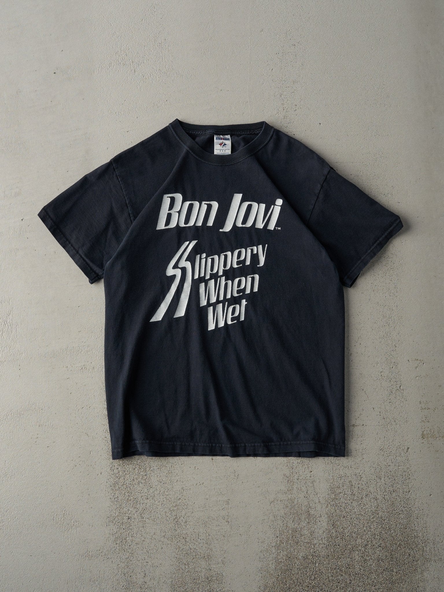 Vintage Y2K Black Bon Jovi "Slippery When Wet" Band Tee (S)