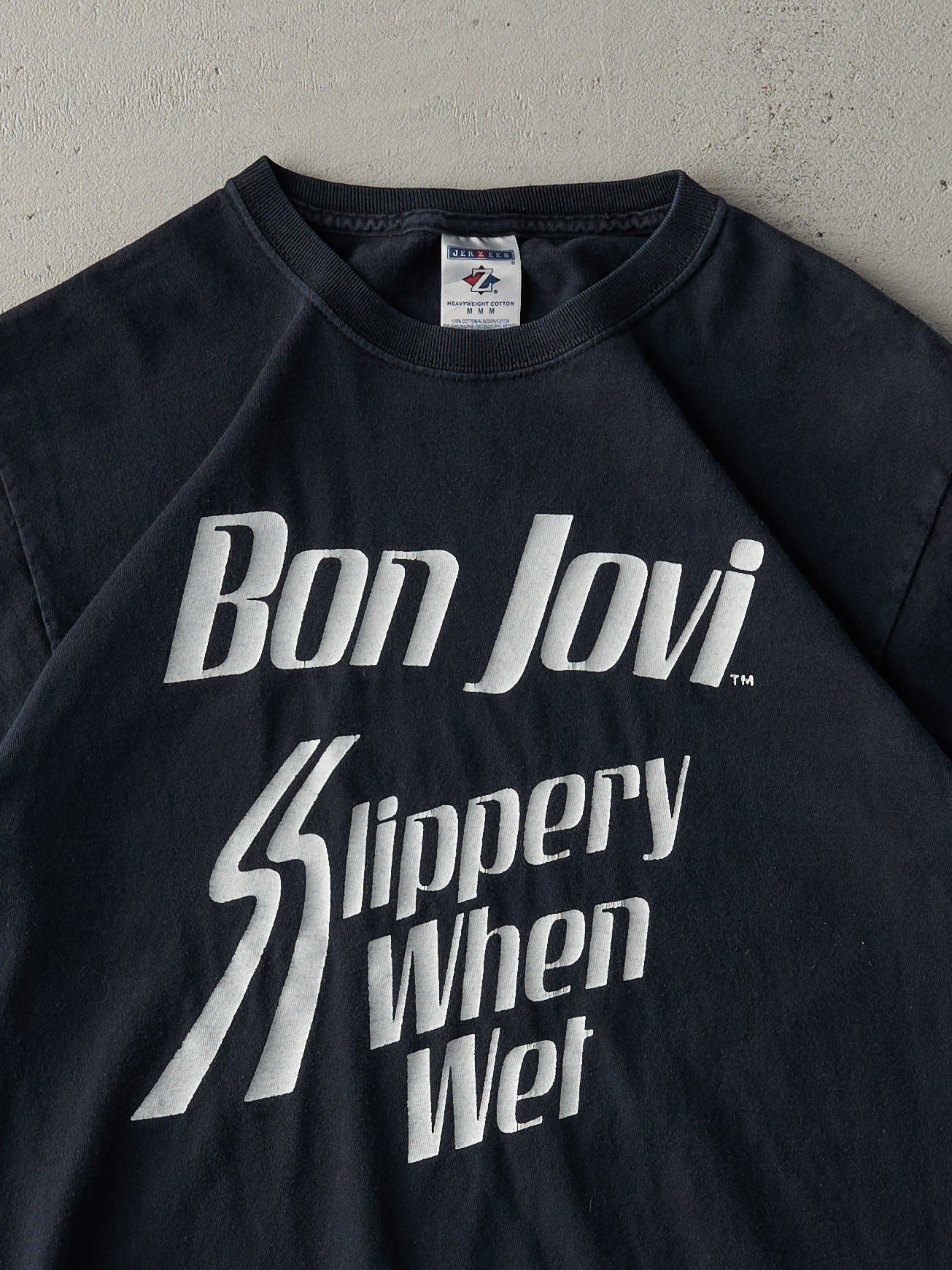 Vintage Y2K Black Bon Jovi "Slippery When Wet" Band Tee (S)