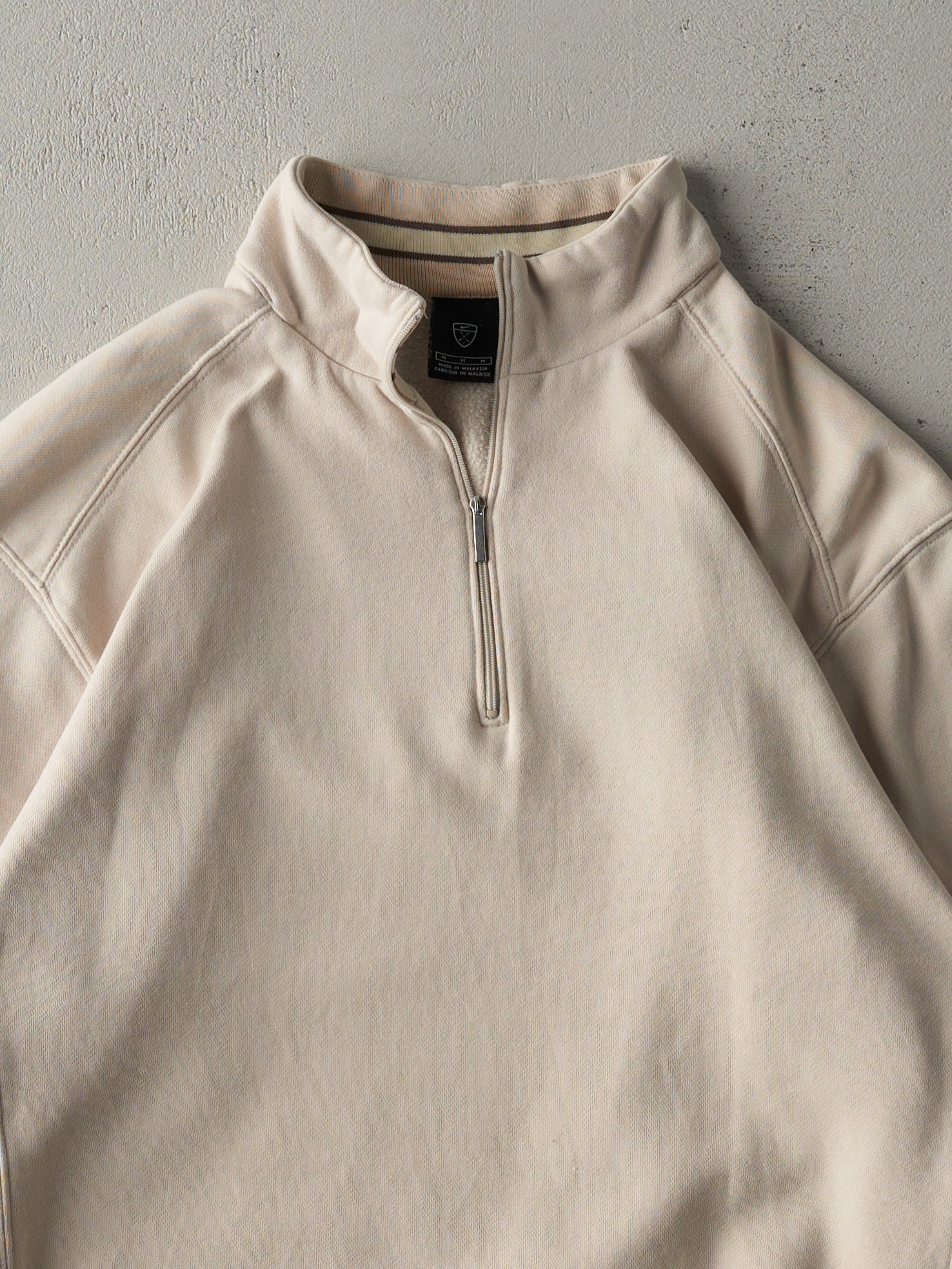 Vintage 90s Beige Nike Golf Quarter Zip Crewneck (M)