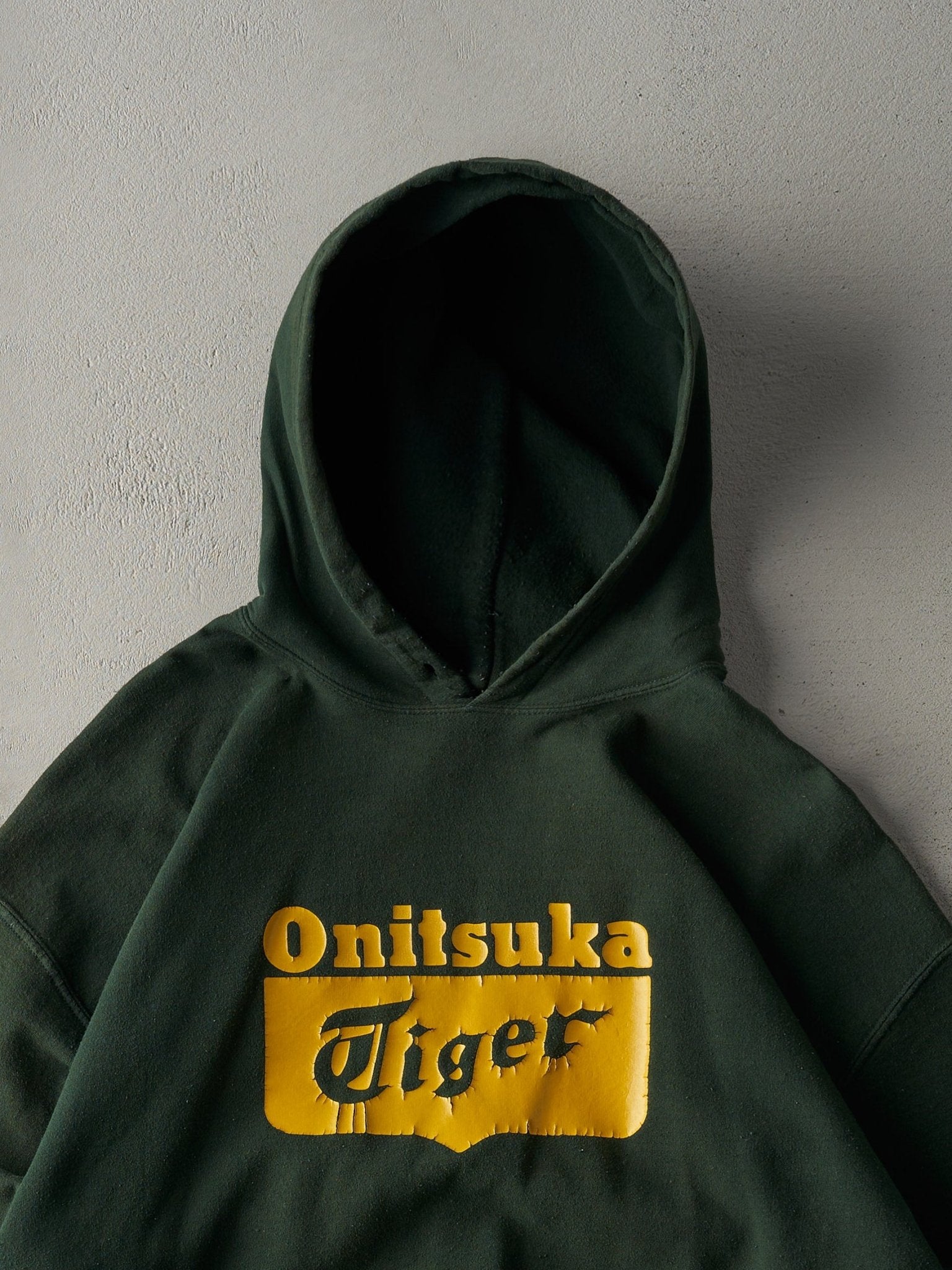 Vintage 90s RARE Forest Green Onitsuka Tiger Hoodie (L)