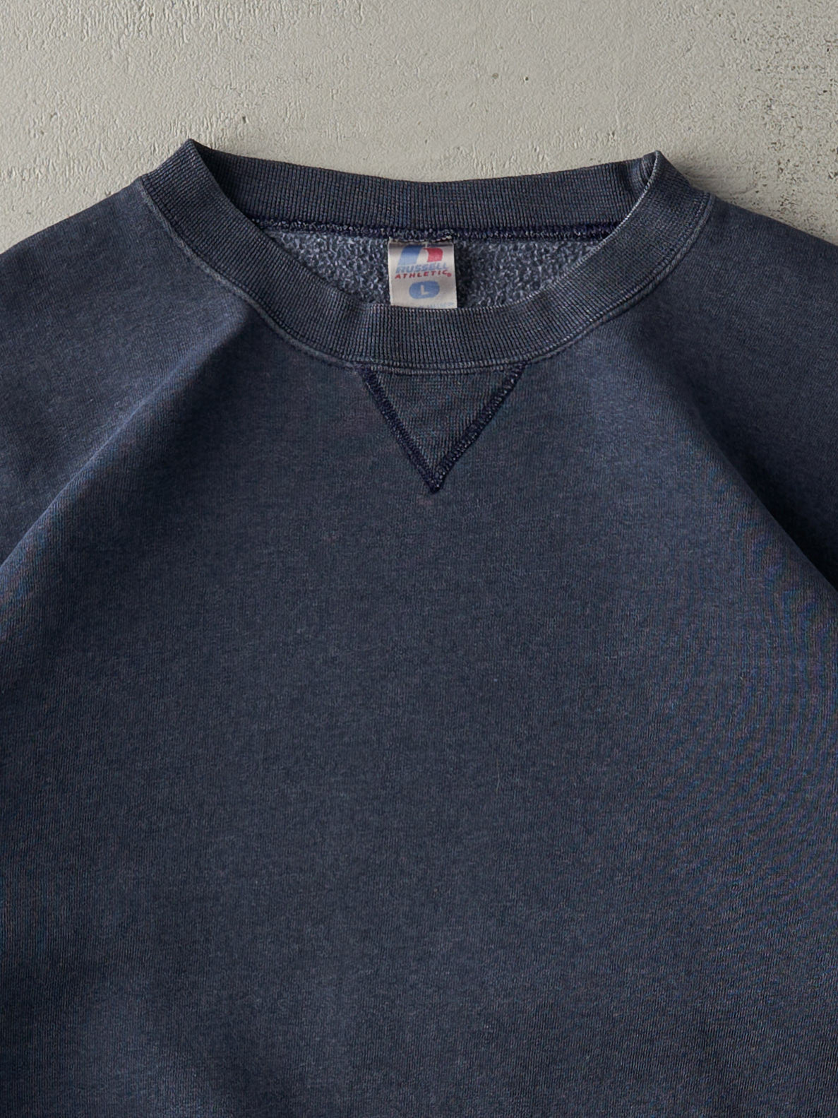 Vintage 90s Washed Navy Russell Athletics Blank Crewneck (M)