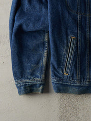 Vintage 80s Dark Wash Lee Blanket Lined Denim Jacket (M)