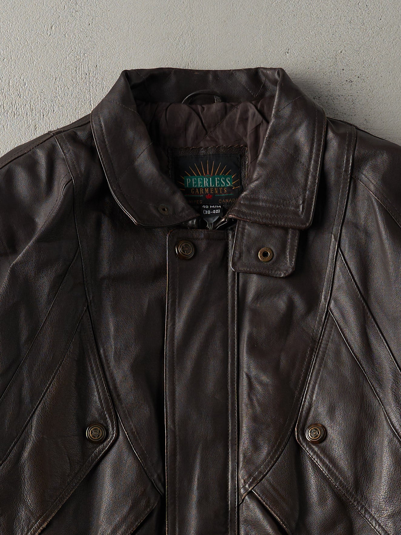 Vintage 80s Brown Peerless Leather Jacket (M/L)