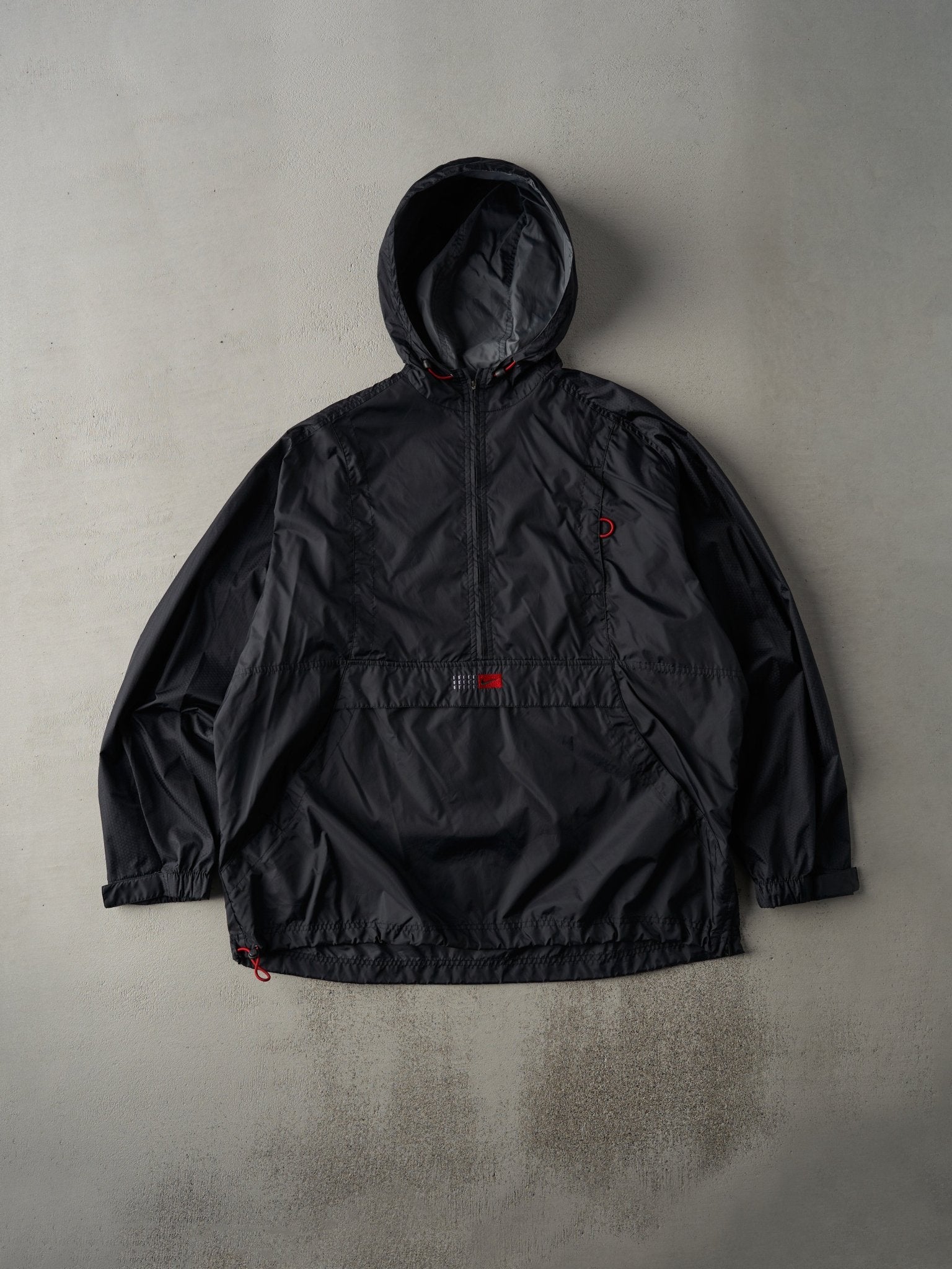 Vintage Y2K Black Nike Hooded Windbreaker Jacket (XL)