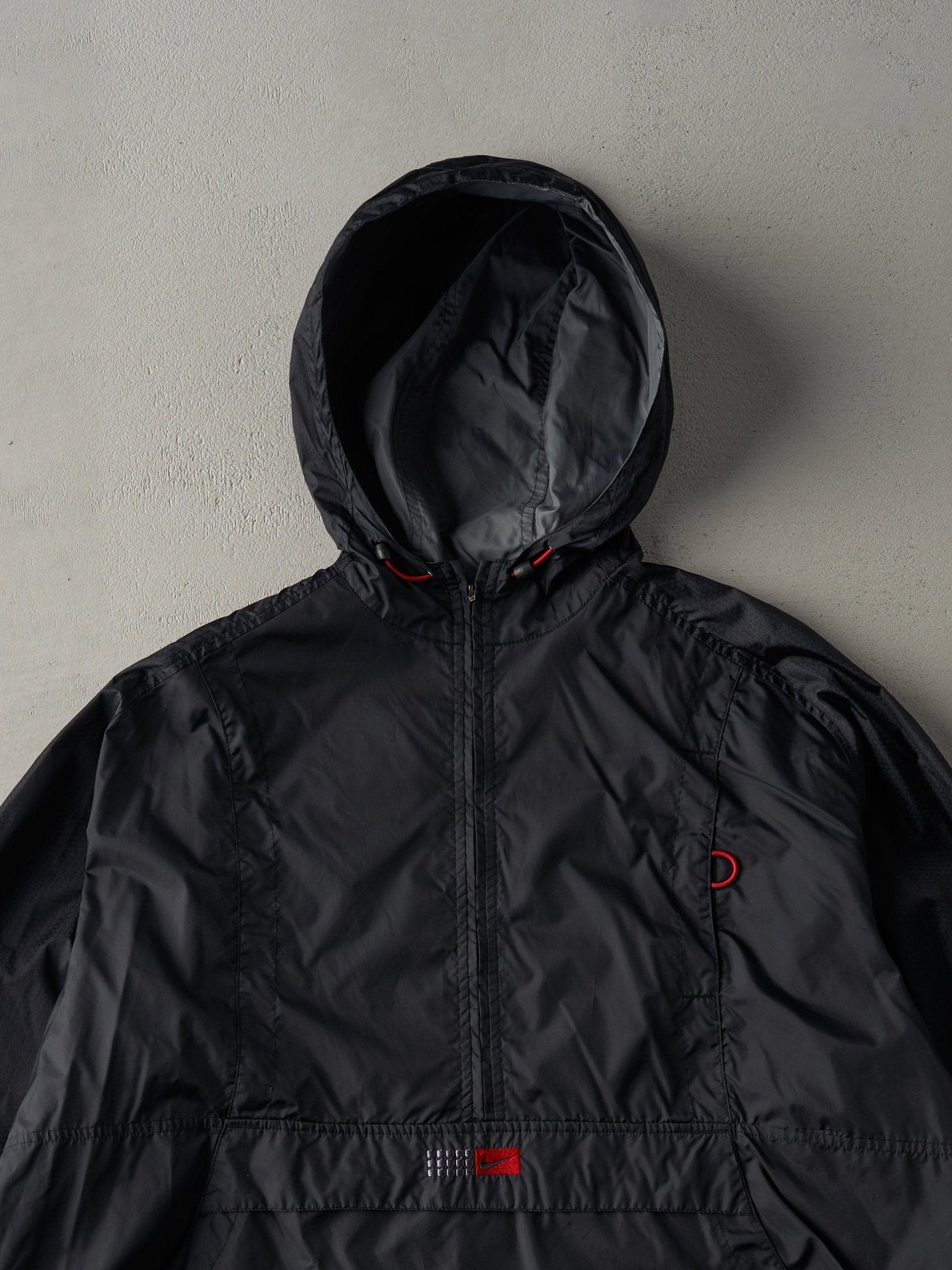 Vintage Y2K Black Nike Hooded Windbreaker Jacket (XL)