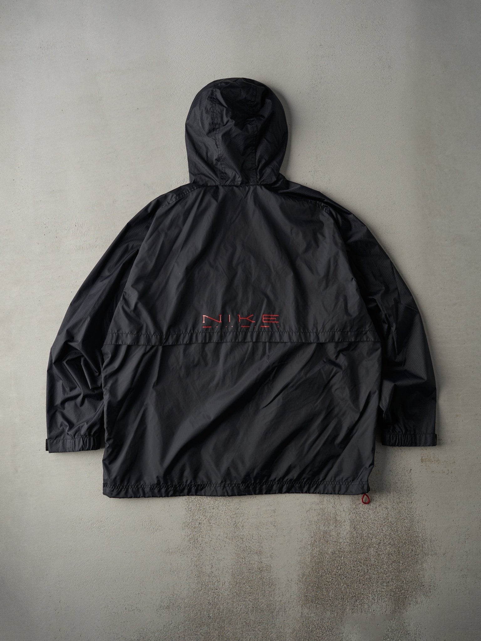 Vintage Y2K Black Nike Hooded Windbreaker Jacket (XL)