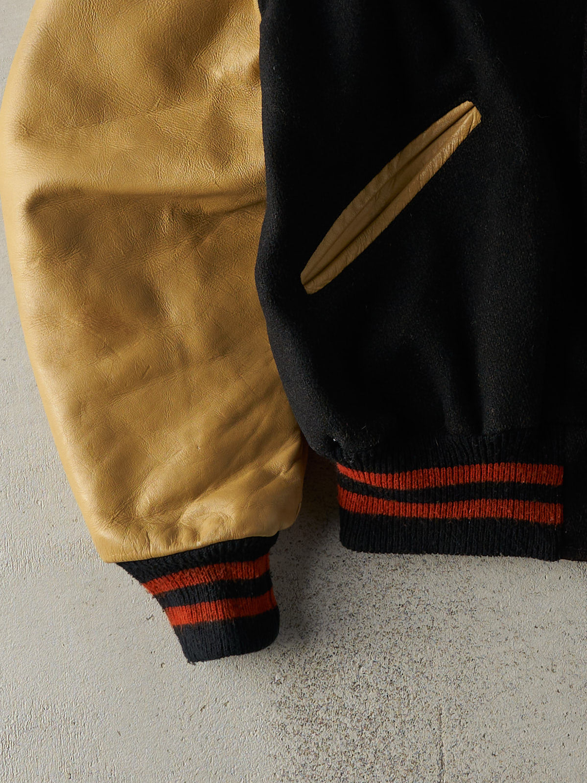 Vintage 70s Black and Yellow Suburban Varsity Jacket (M/L)