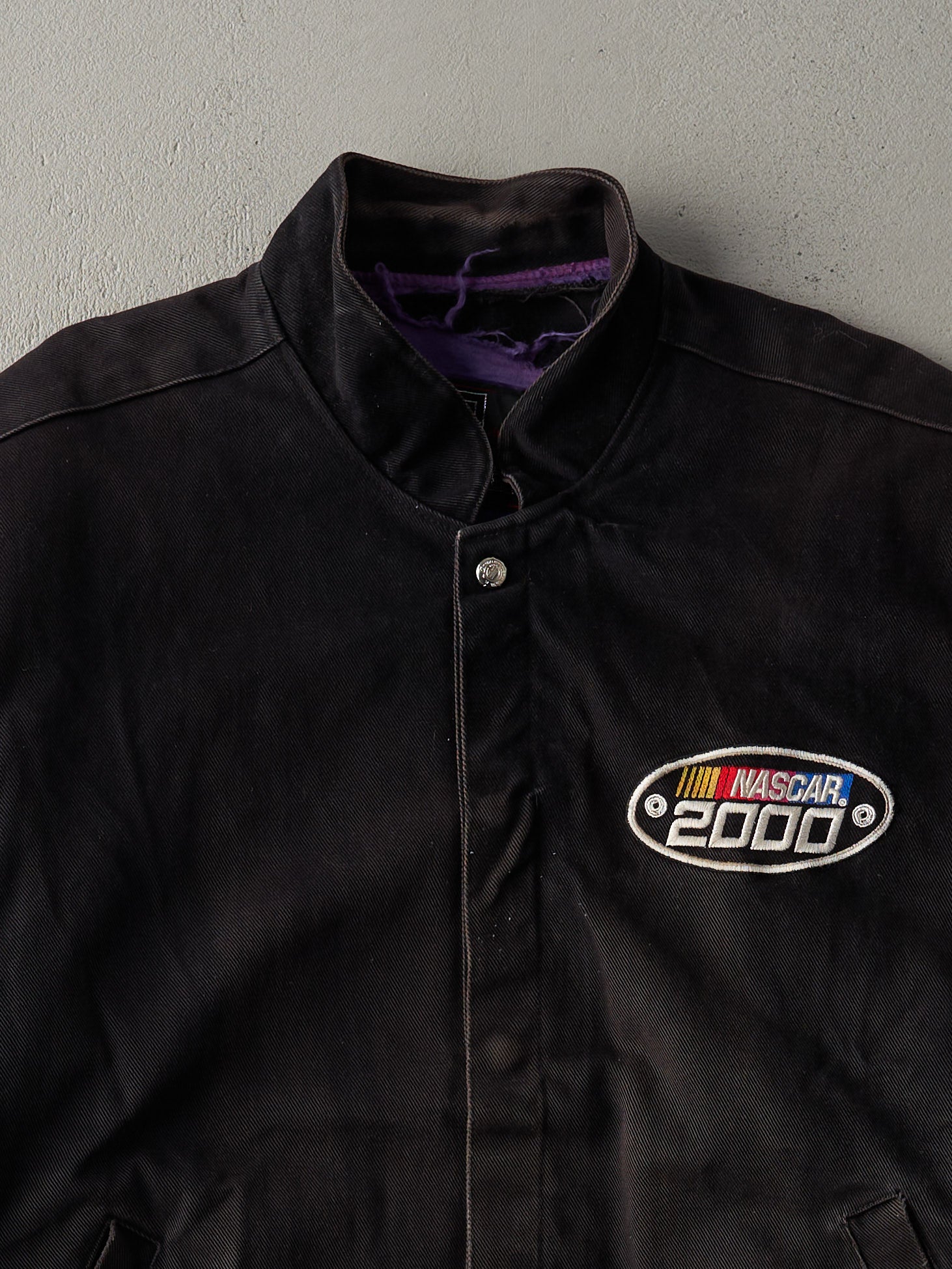 Vintage 00' Faded Black Nascar Racing Jacket (L)