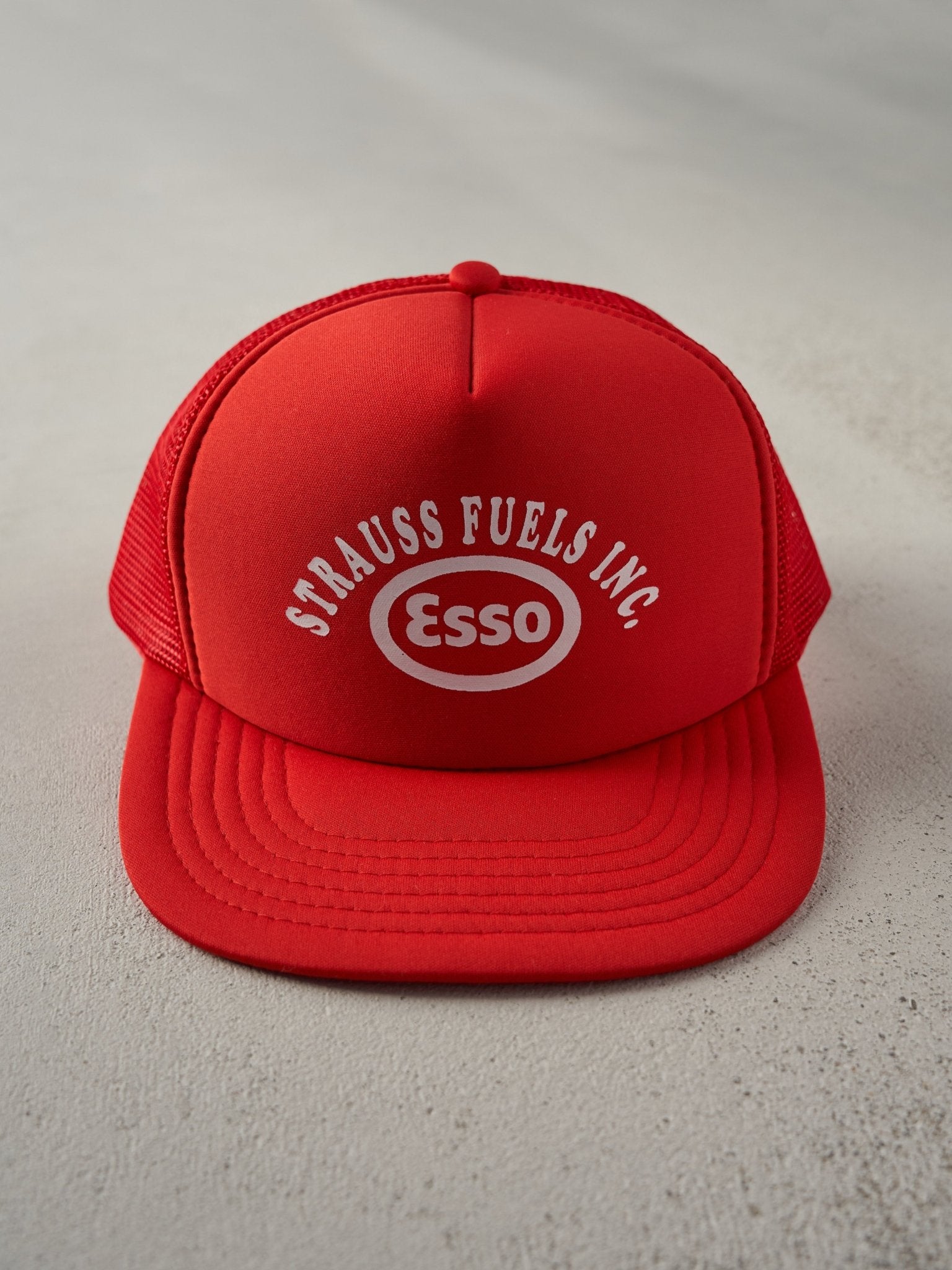 Vintage 90s Red Esso Fuel Foam Trucker Hat