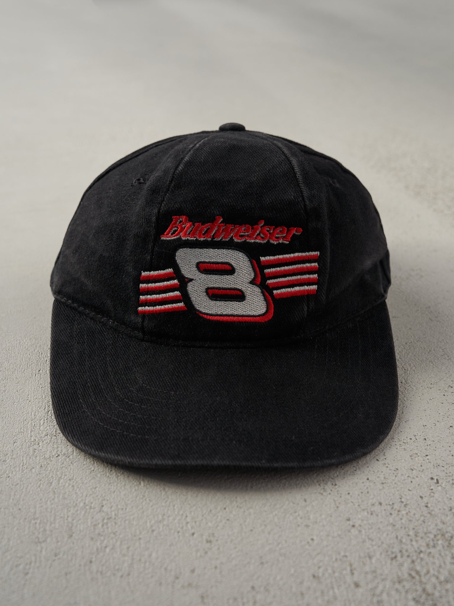 Vintage 90s Black Budweiser Dale Earnhardt Nascar Racing Strap Back