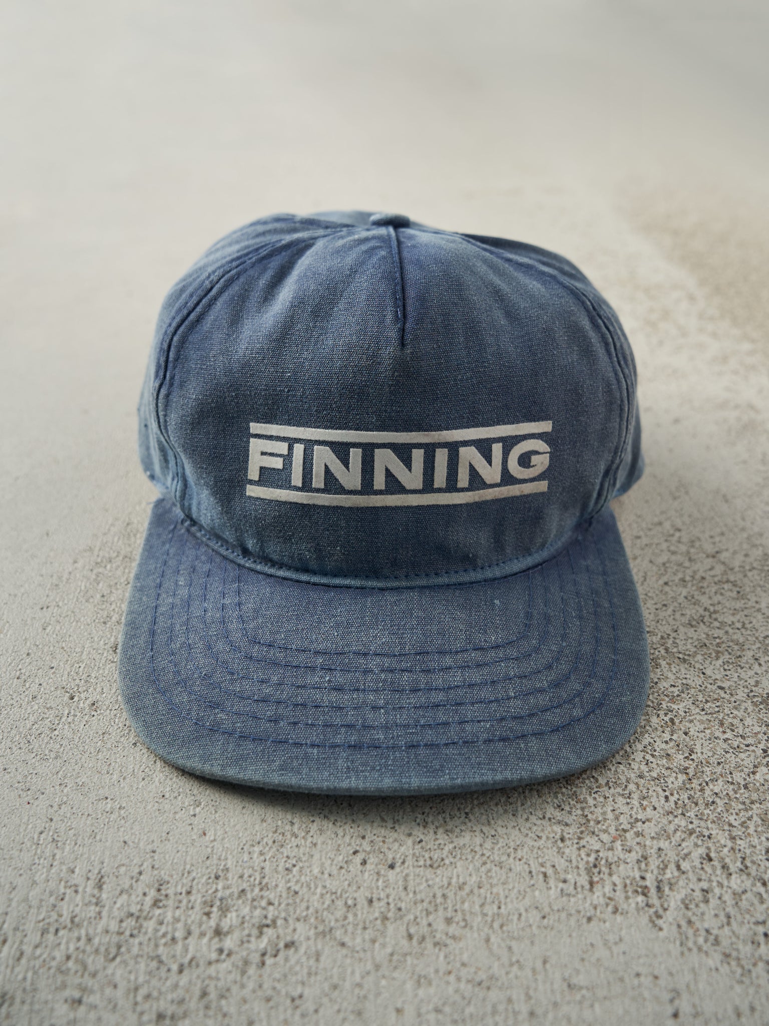 Vintage 90s Blue Finning Snapback Hat