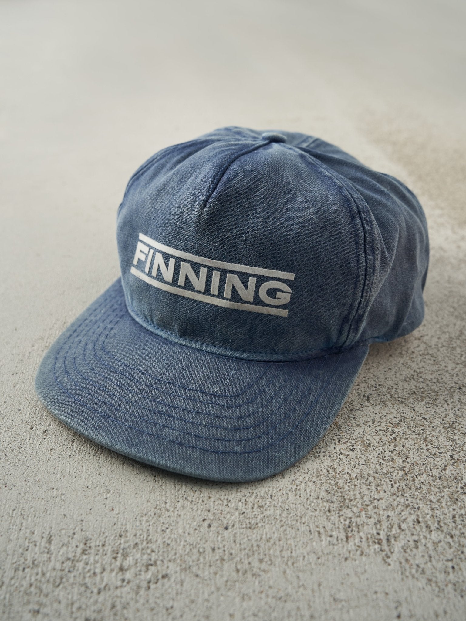 Vintage 90s Blue Finning Snapback Hat