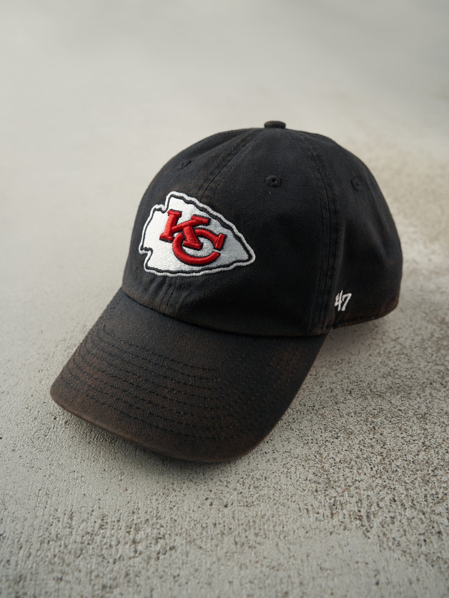 Vintage Y2K Black Embroidered Kansas City Chiefs Strapback