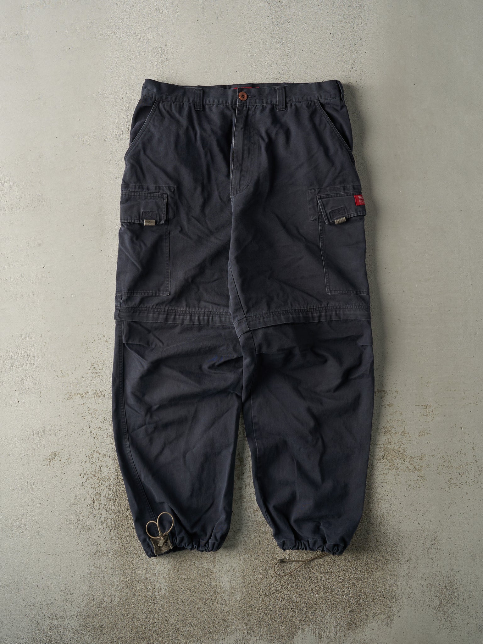 Vintage 90s Navy Blue Roots Jeans Zip Off Cargo Pants (36x31.5)