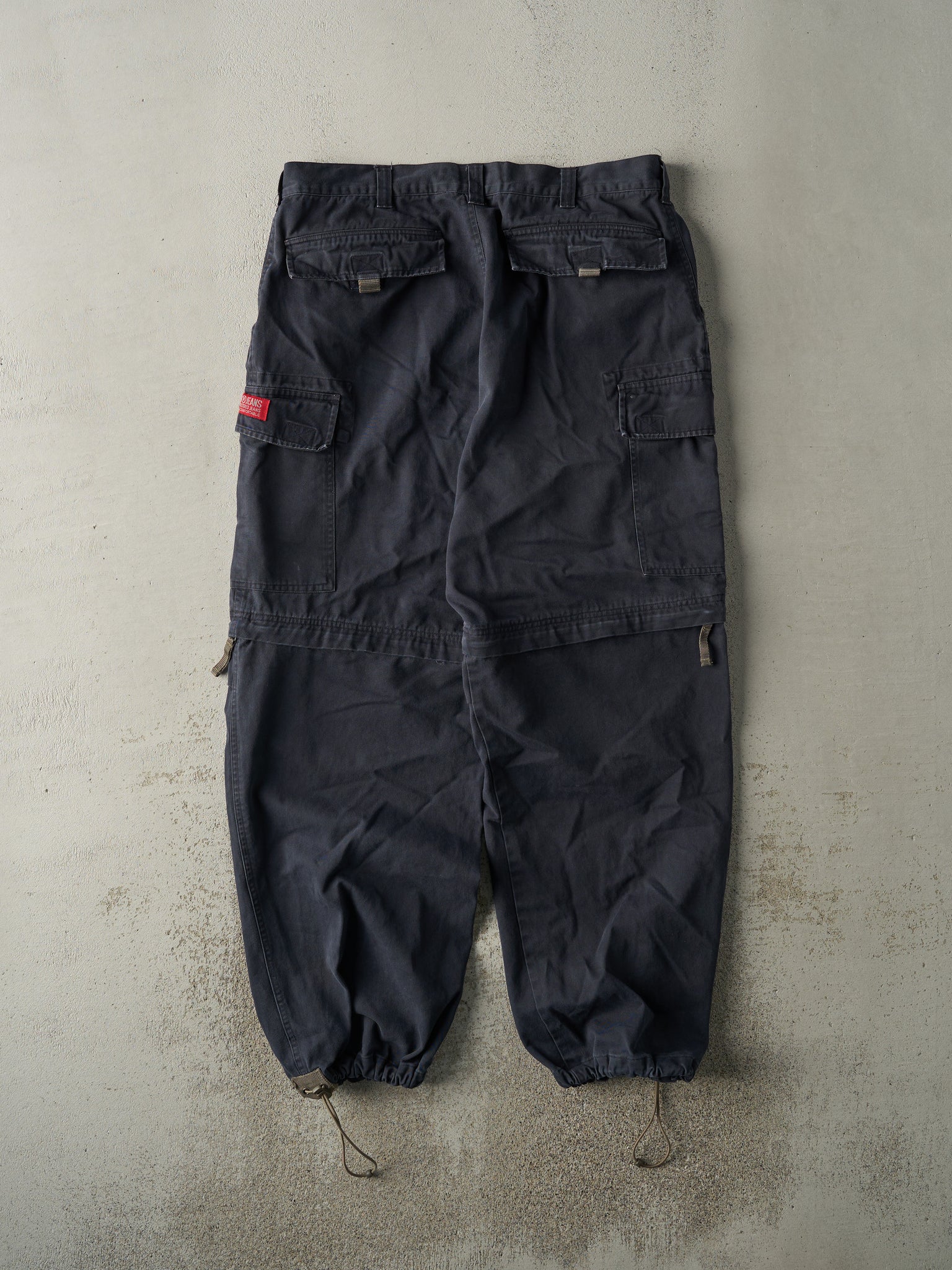 Vintage 90s Navy Blue Roots Jeans Zip Off Cargo Pants (36x31.5)