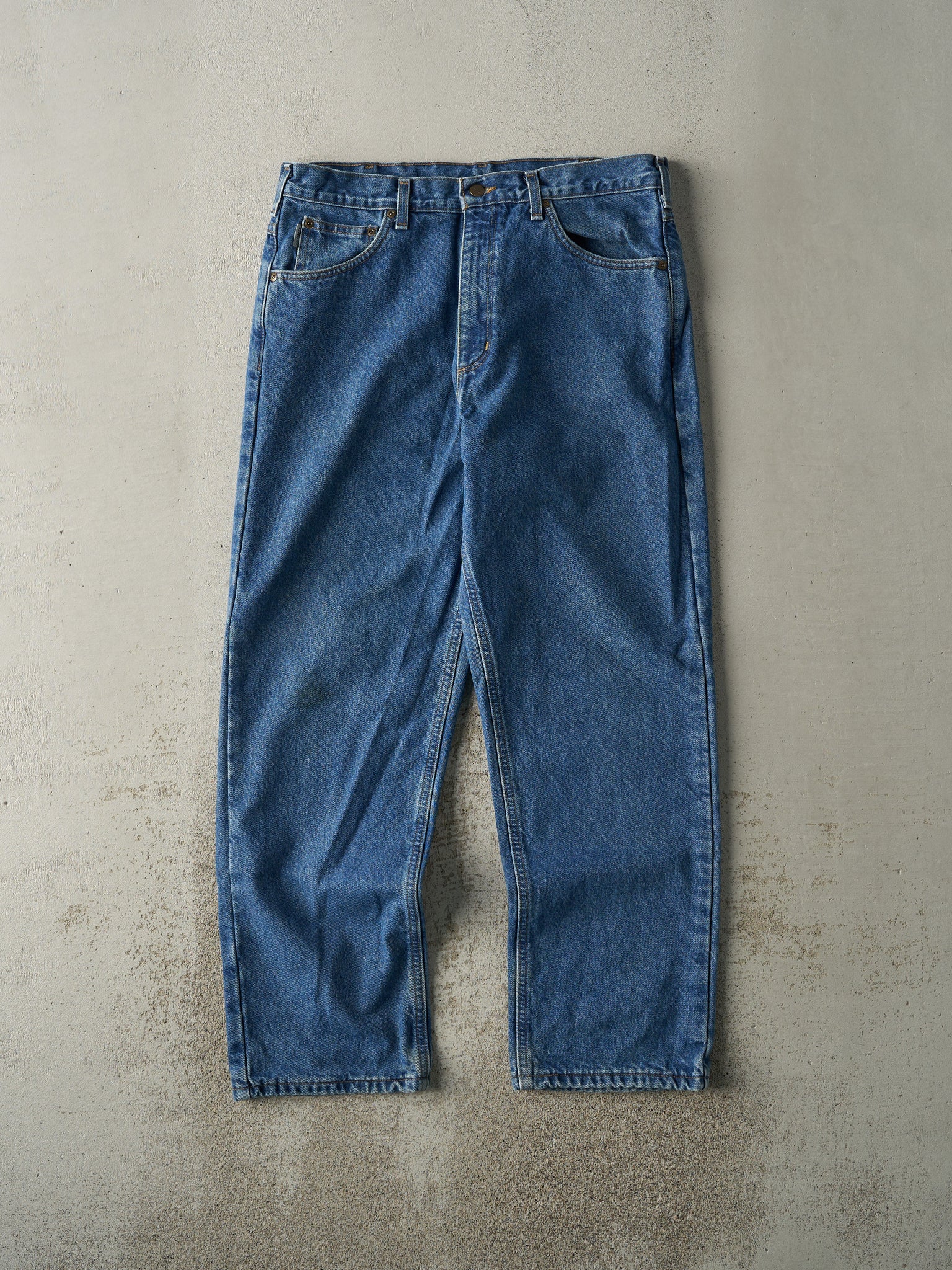 Vintage Y2K Mid Wash Carhartt Blanket Lined Jeans (35.5x30)