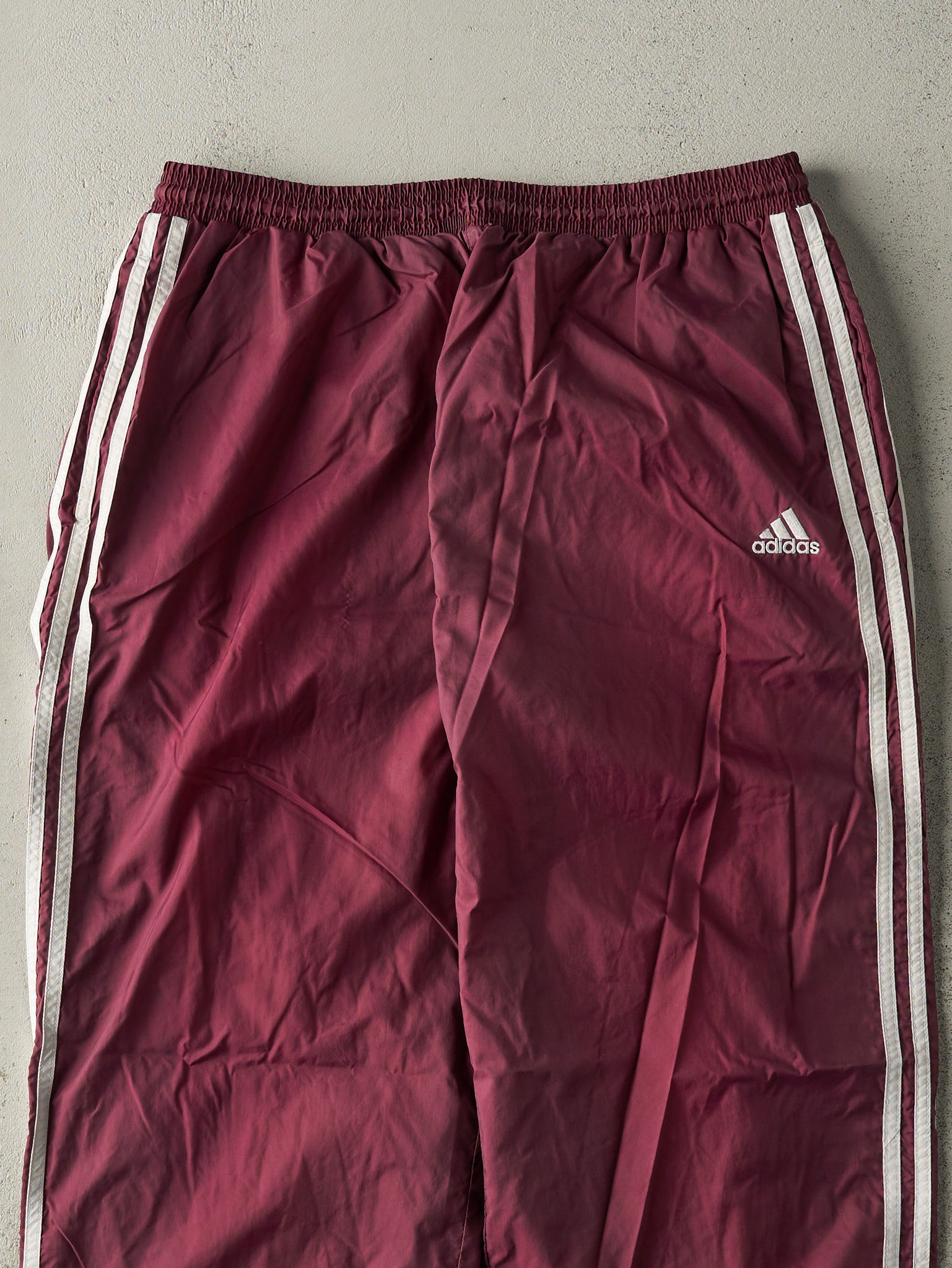 Vintage 90s Burgundy Adidas Track Pants (33x31)