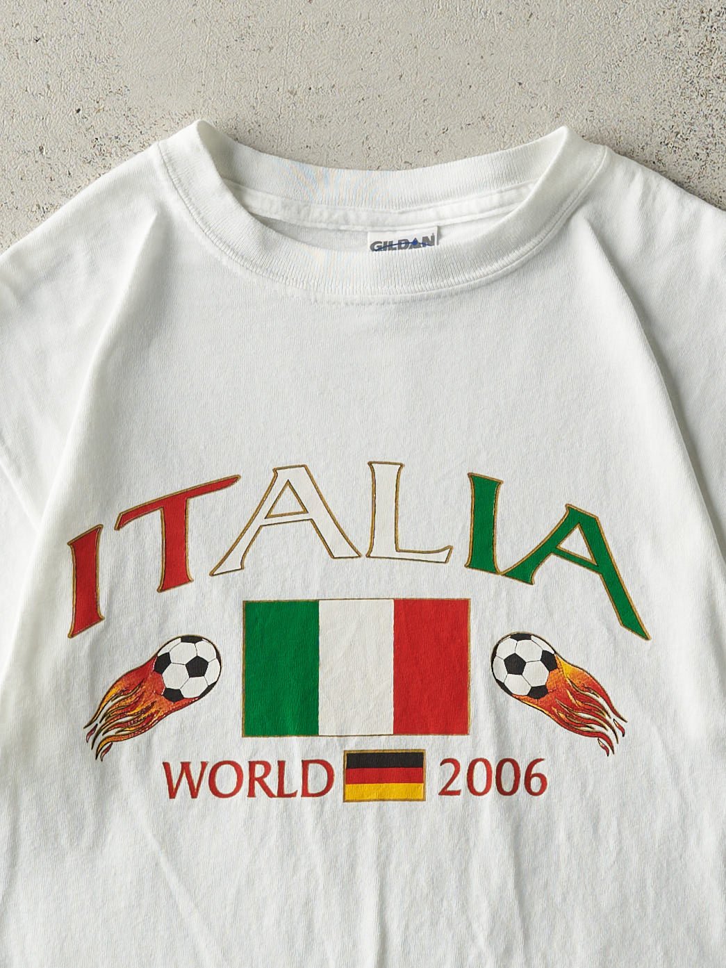 Vintage 06' White Italy World Cup Soccer Tee (XS/S)