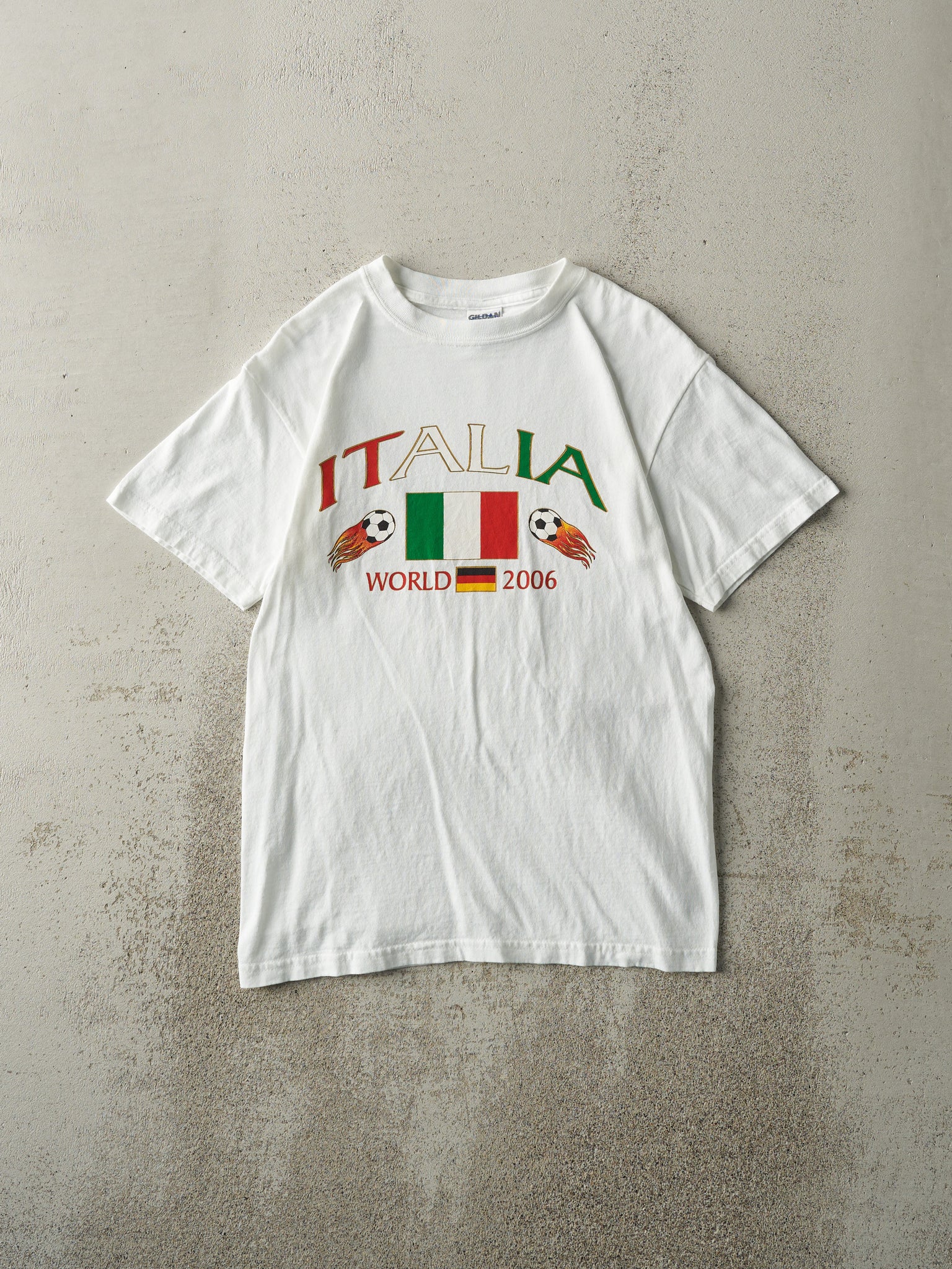 Vintage 06' White Italy World Cup Soccer Tee (XS)