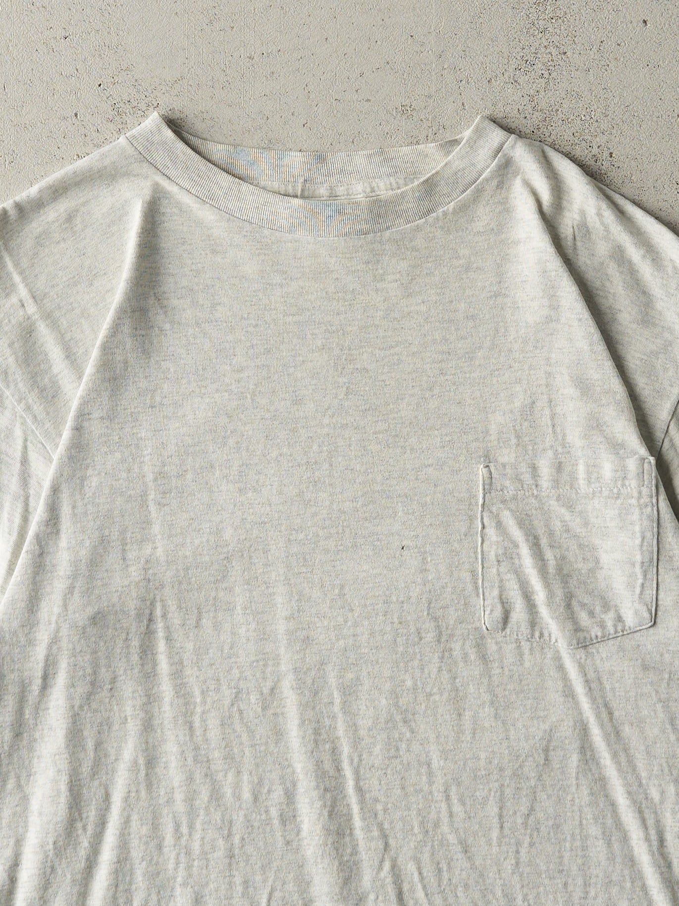 Vintage 90s Heather Grey Blank Pocket Tee (M)