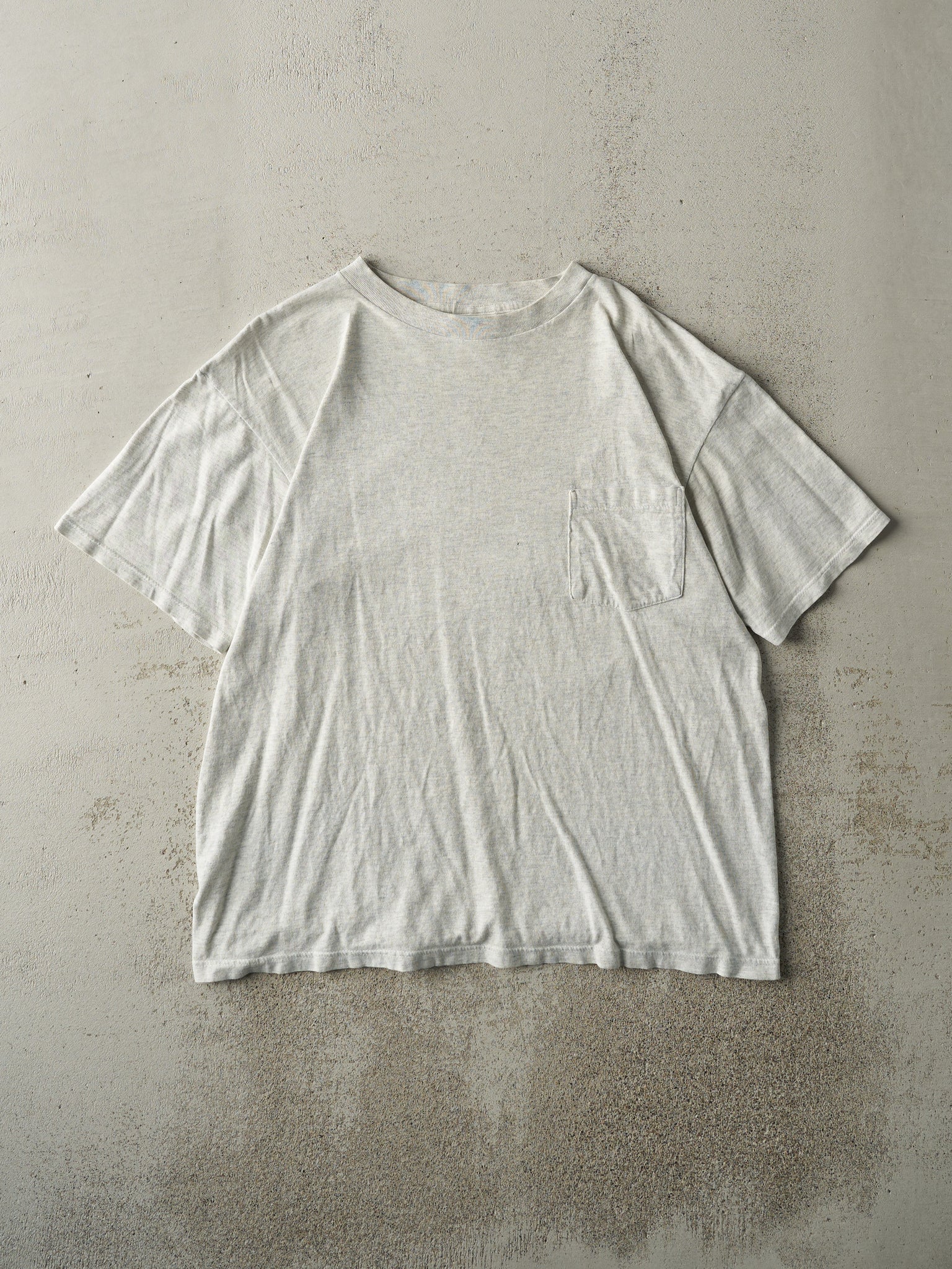 Vintage 90s Heather Grey Blank Pocket Tee (M)