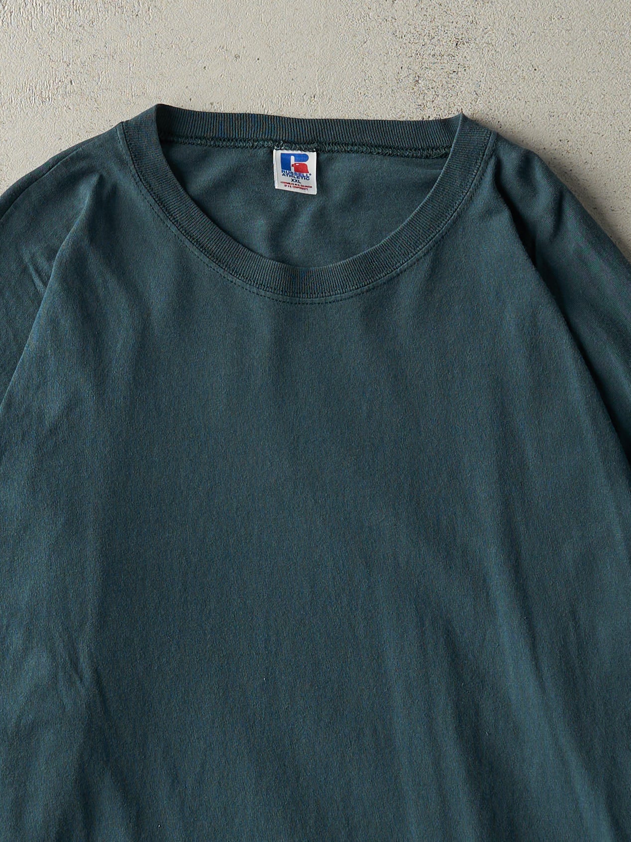 Vintage 90s Dark Green Russell Athletic Blank Long Sleeve (XXL)