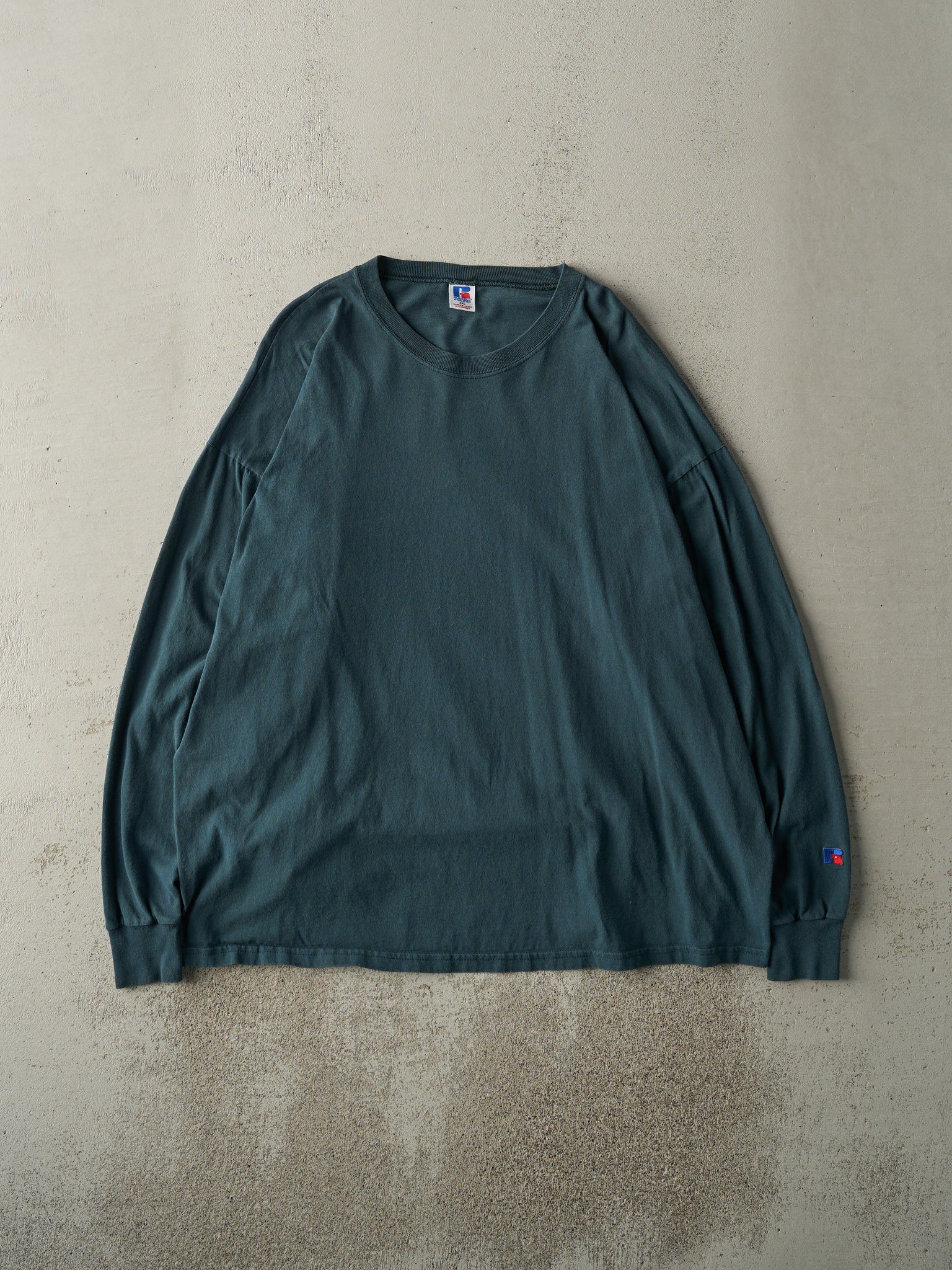 Vintage 90s Dark Green Russell Athletic Blank Long Sleeve (XXL)