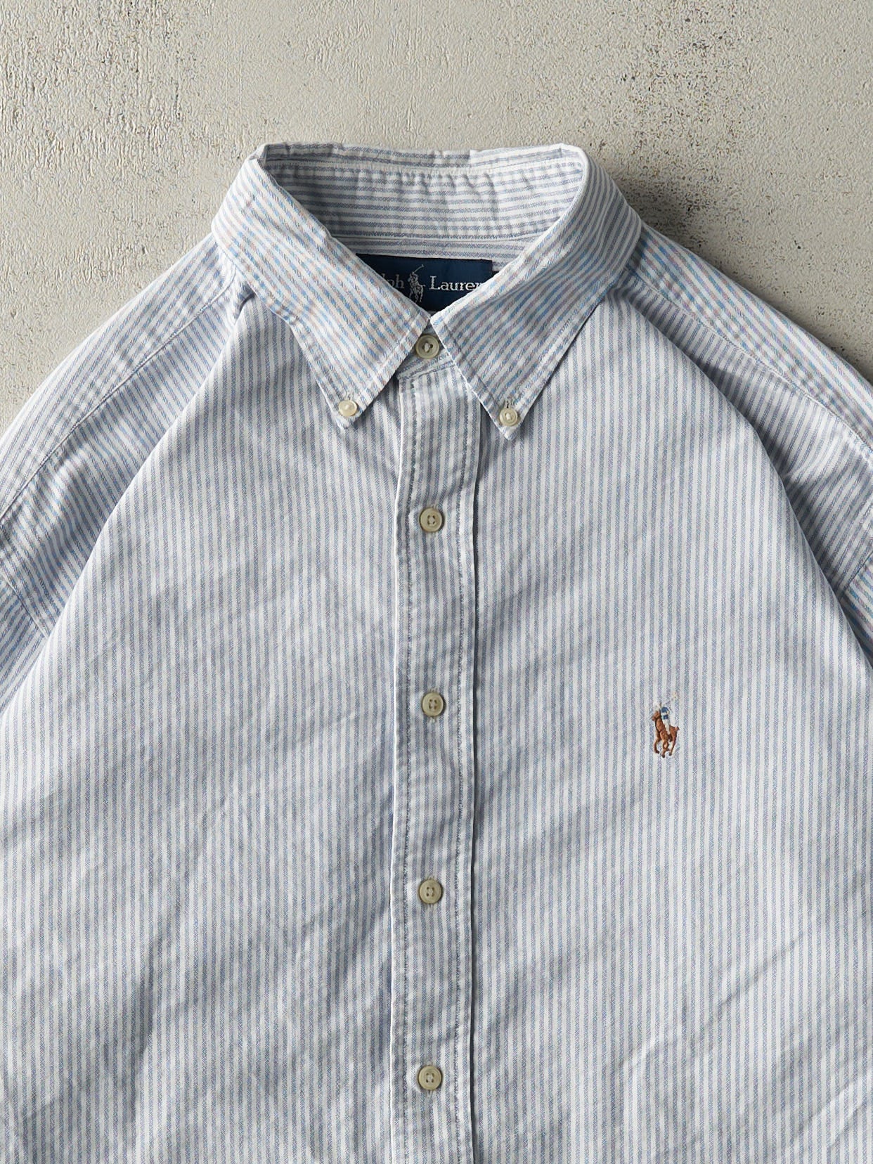 Vintage 90s Light Blue Ralph Lauren Button Up (XXL)