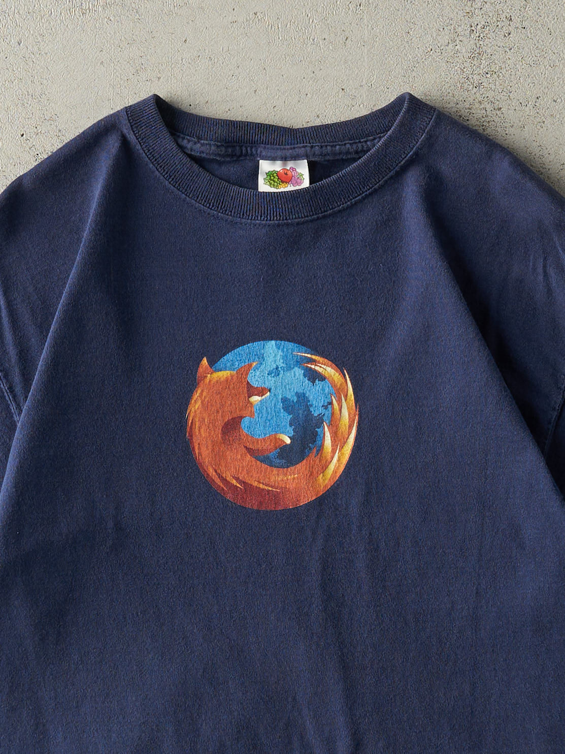 Vintage Y2K Navy Blue Mozilla Firefox Tee (S)