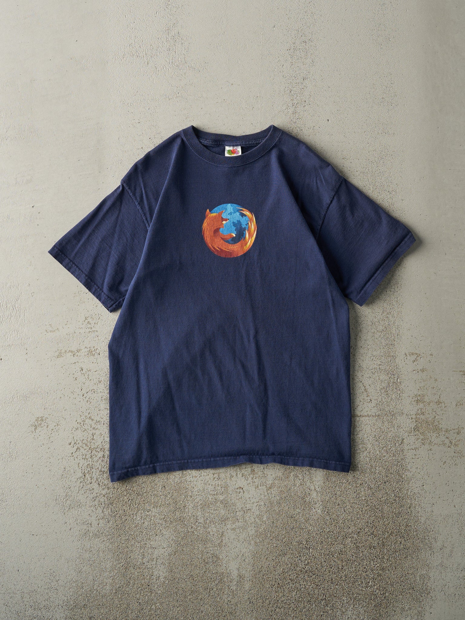 Vintage Y2K Navy Blue Mozilla Firefox Tee (S)