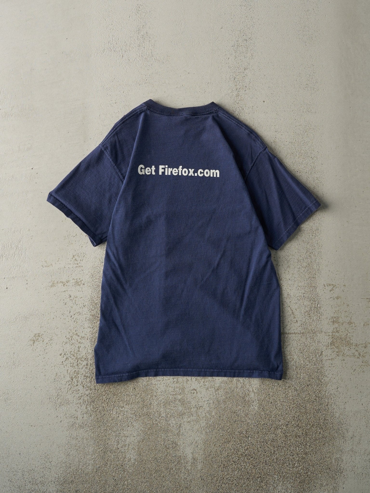 Vintage Y2K Navy Blue Mozilla Firefox Tee (S/M)