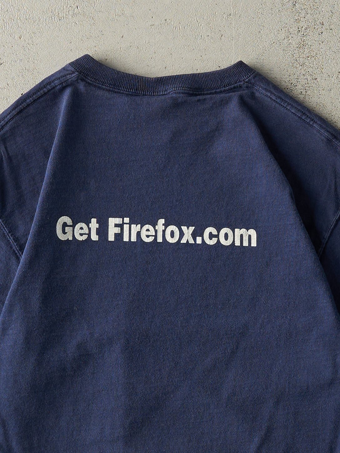 Vintage Y2K Navy Blue Mozilla Firefox Tee (S/M)